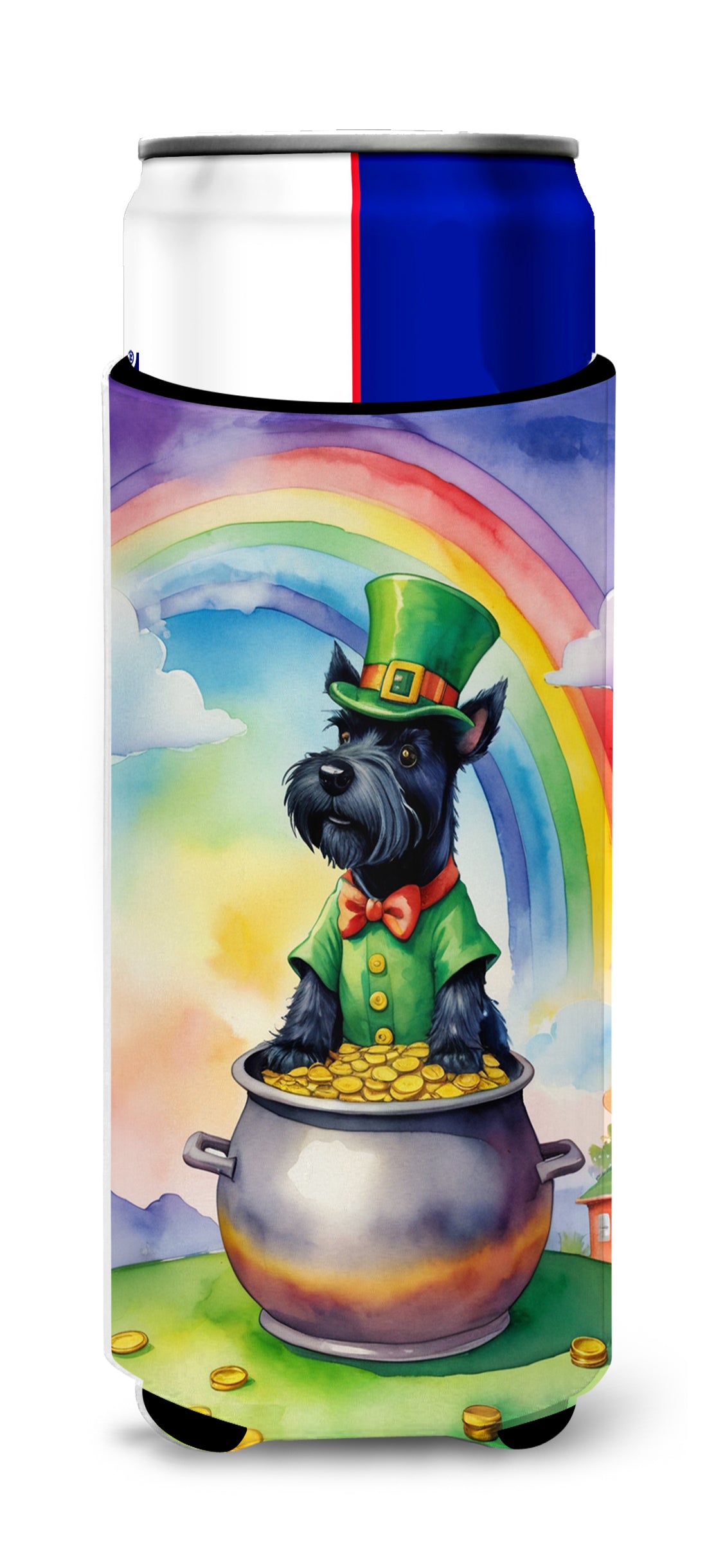 Buy this Scottish Terrier St Patrick&#39;s Day Hugger for Ultra Slim Cans