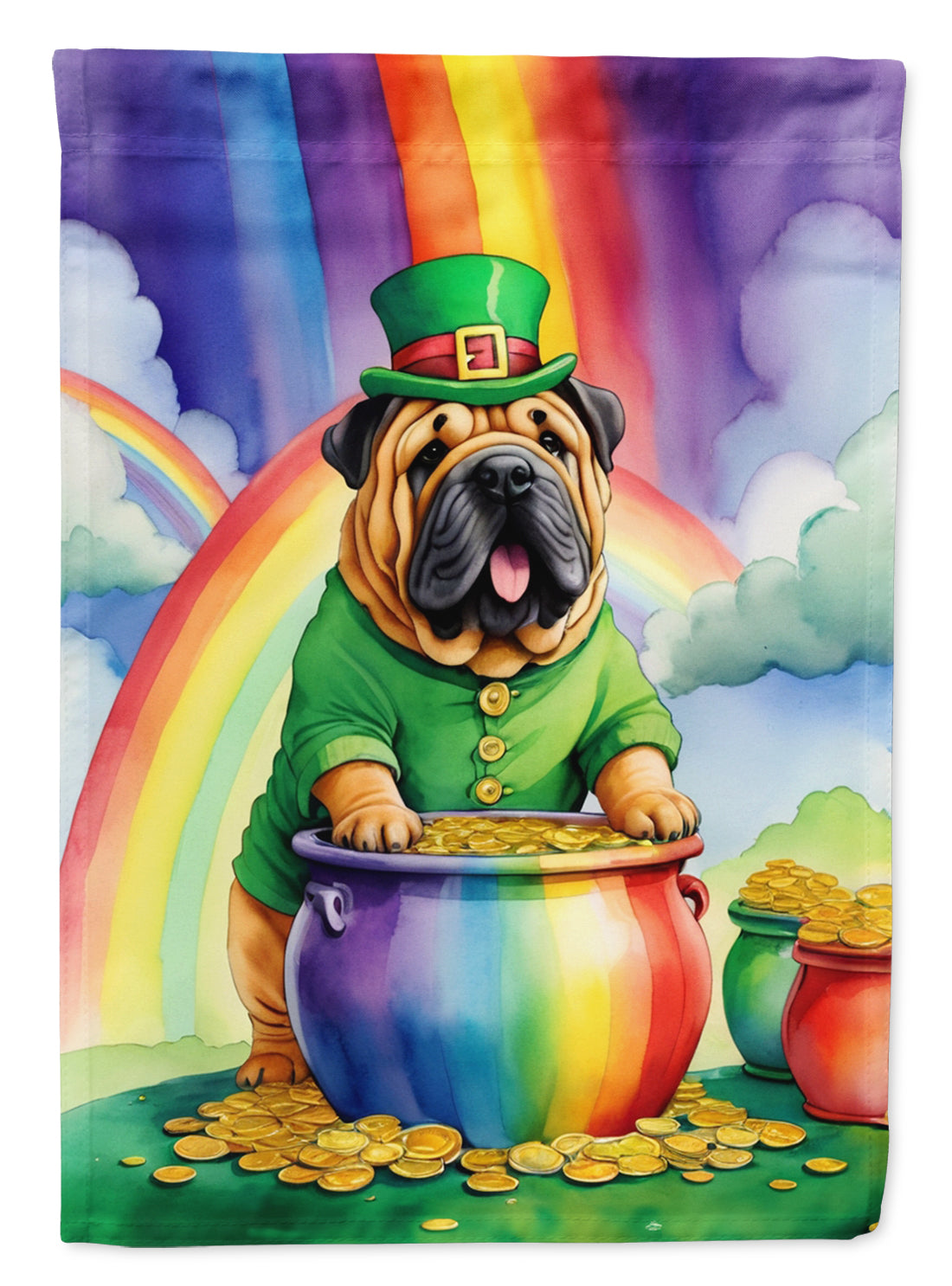 Buy this Shar Pei St Patrick's Day House Flag