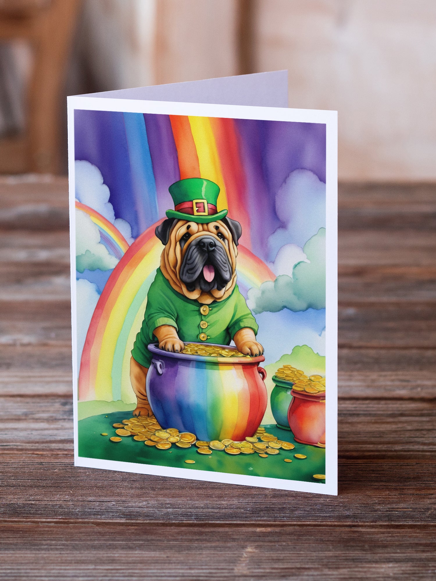 Shar Pei St Patrick's Day Greeting Cards Pack of 8