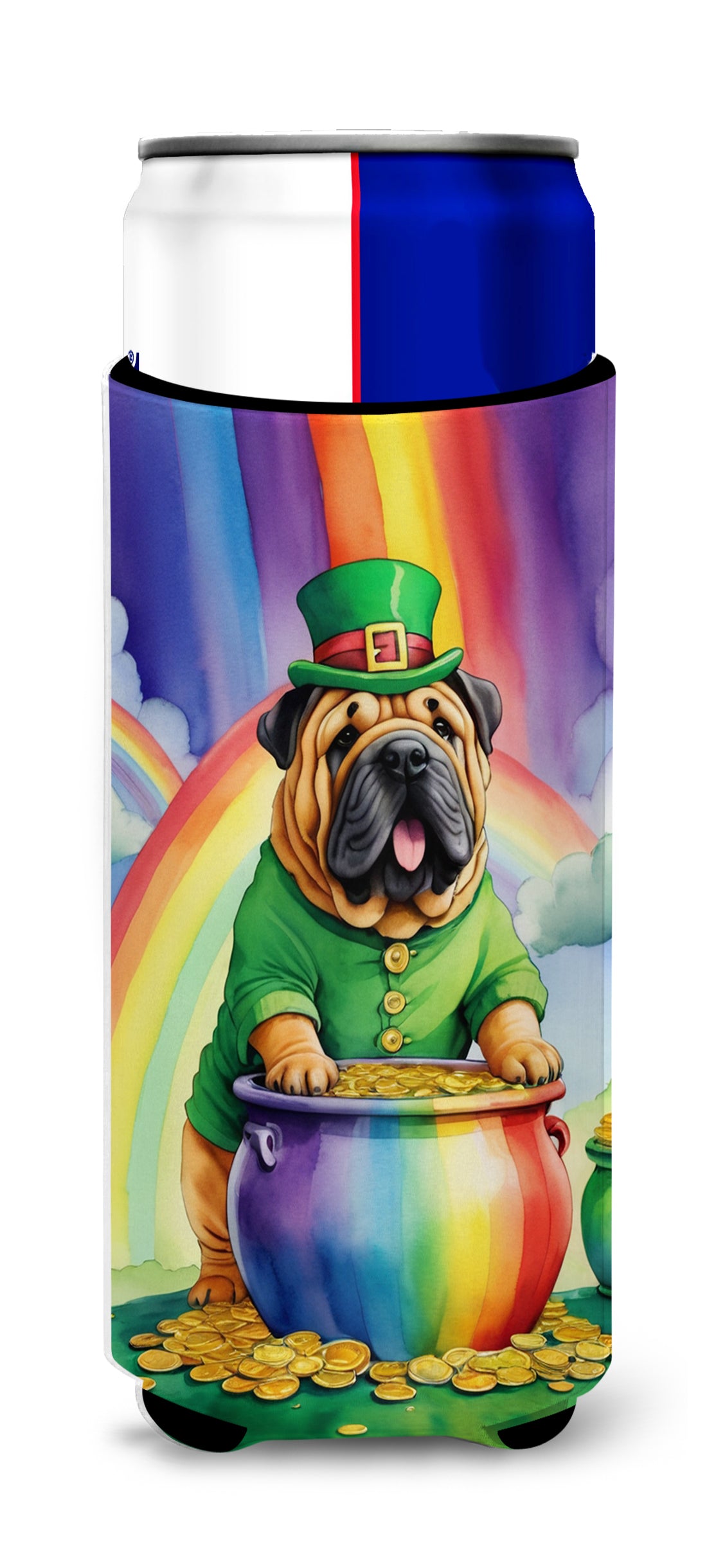 Buy this Shar Pei St Patrick's Day Hugger for Ultra Slim Cans