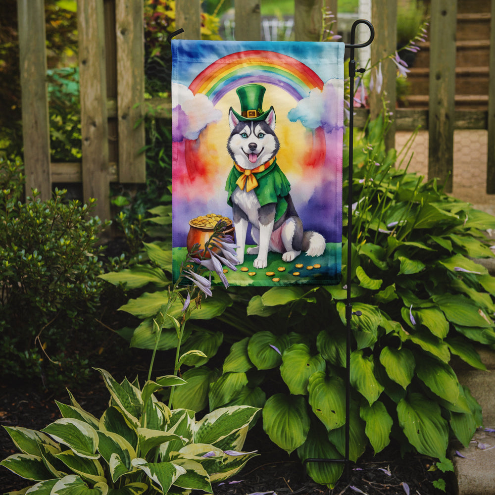Buy this Siberian Husky St Patrick's Day Garden Flag