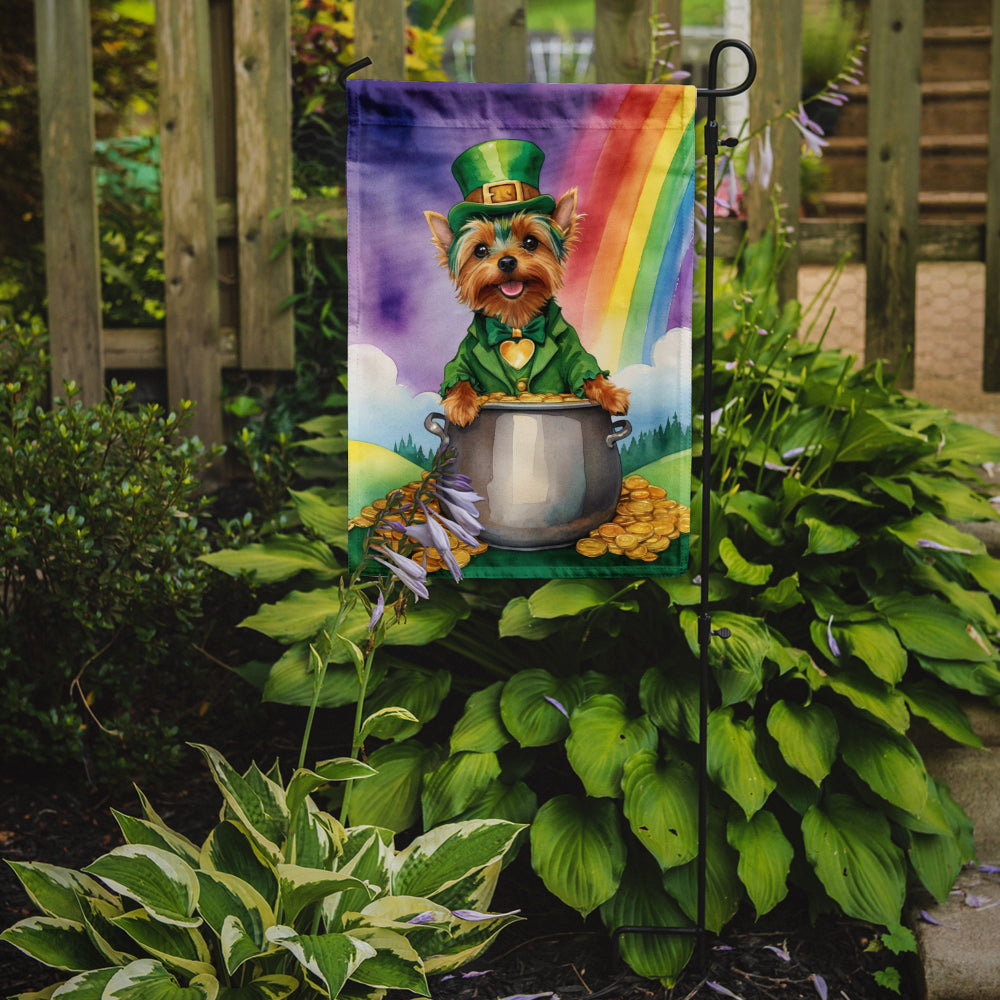 Silky Terrier St Patrick's Day Garden Flag