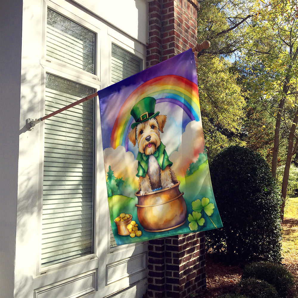Wheaten Terrier St Patrick's Day House Flag