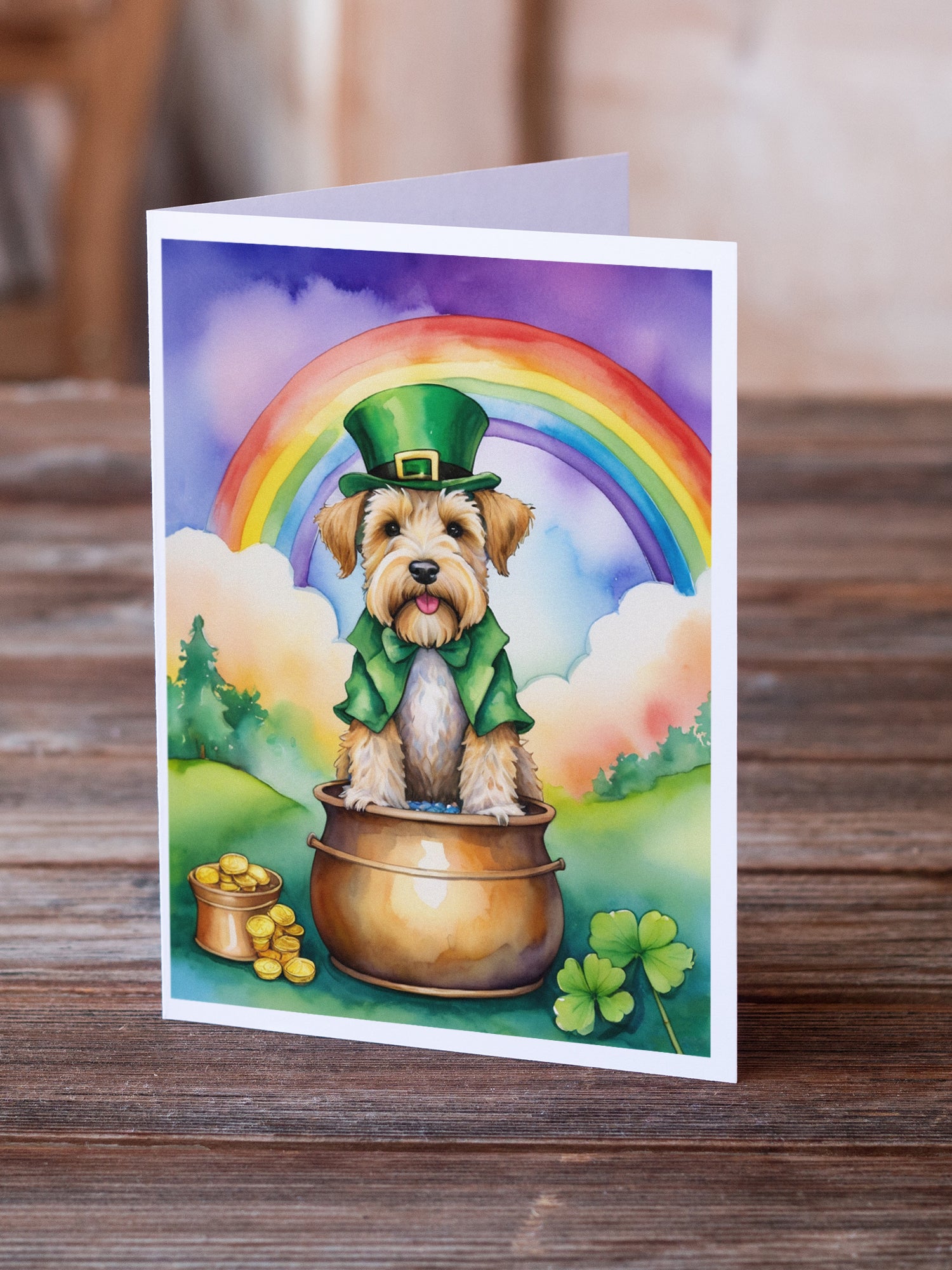 Wheaten Terrier St Patrick's Day Greeting Cards Pack of 8