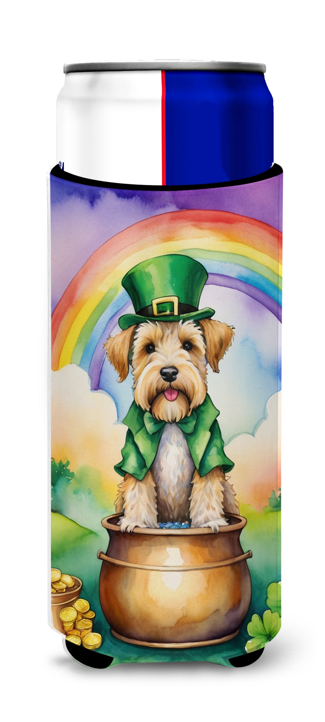 Buy this Wheaten Terrier St Patrick's Day Hugger for Ultra Slim Cans