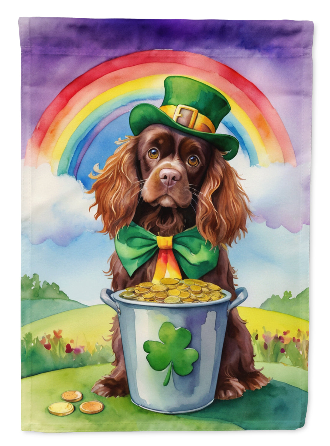 Buy this Sussex Spaniel St Patrick's Day Garden Flag