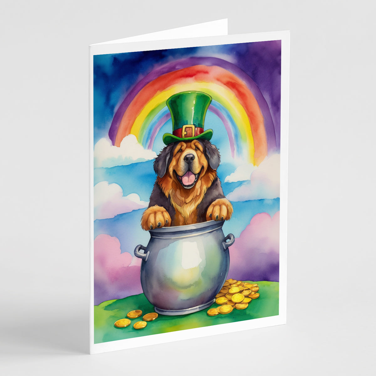 Buy this Tibetan Mastiff St Patrick&#39;s Day Greeting Cards Pack of 8