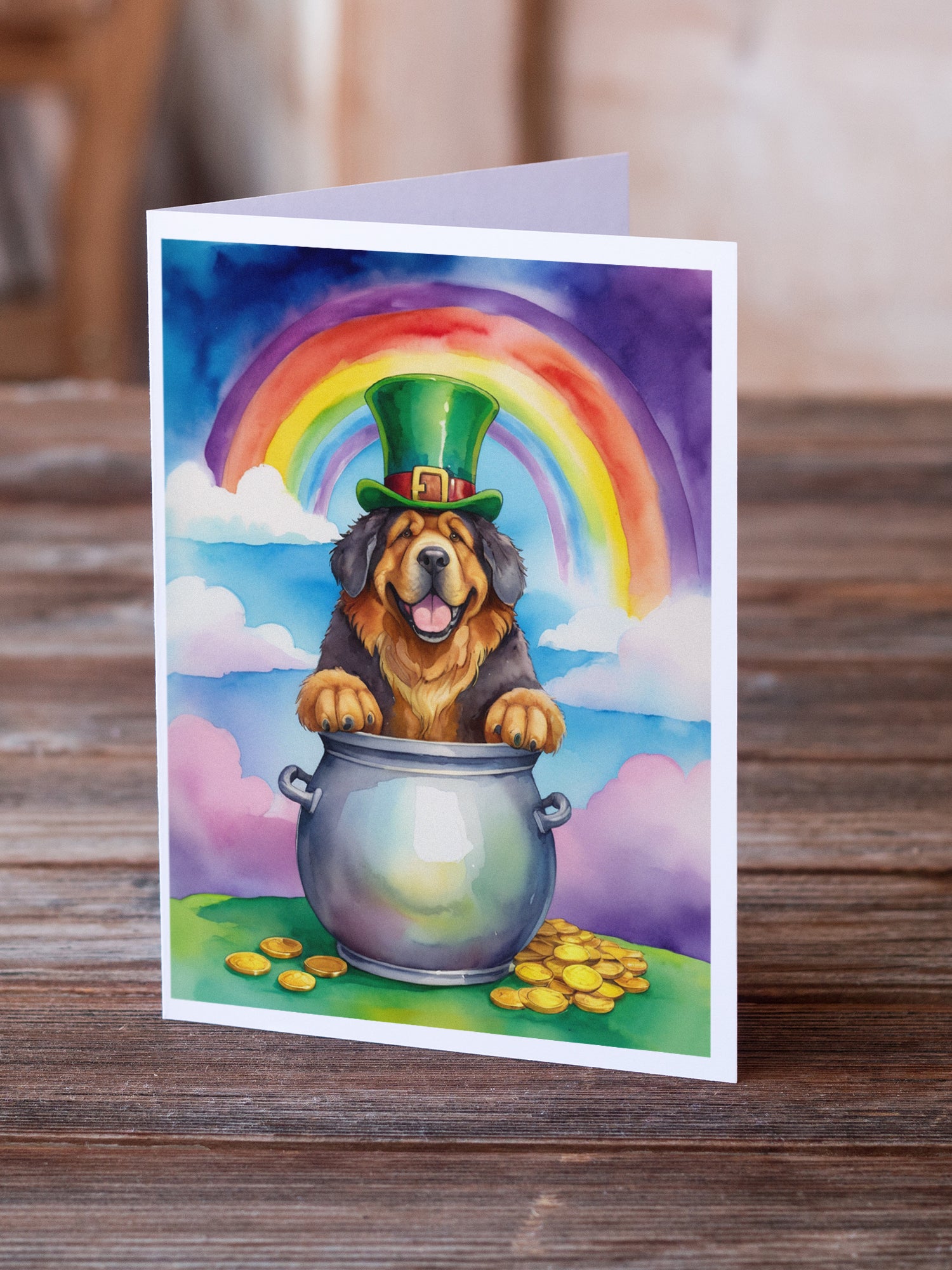 Buy this Tibetan Mastiff St Patrick's Day Greeting Cards Pack of 8