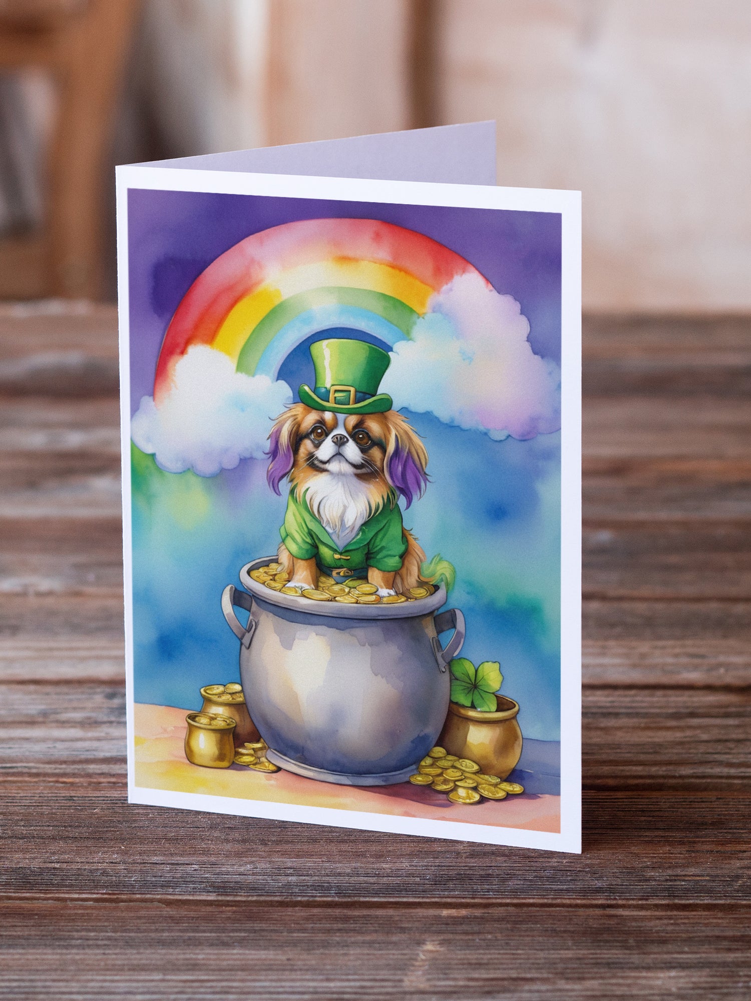 Tibetan Spaniel St Patrick's Day Greeting Cards Pack of 8