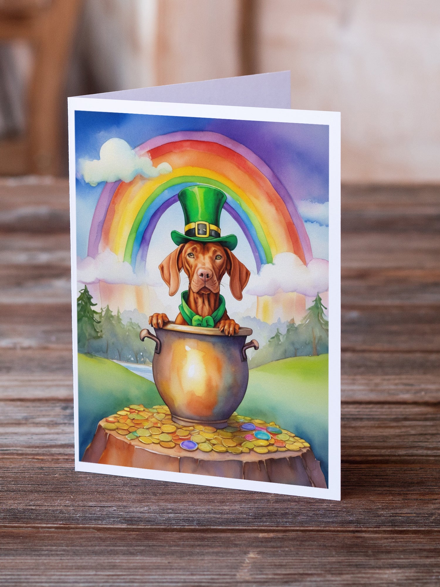 Vizsla St Patrick's Day Greeting Cards Pack of 8