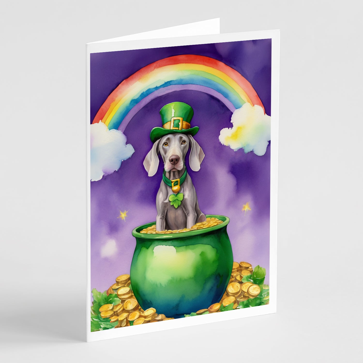 Buy this Weimaraner St Patrick's Day Greeting Cards Pack of 8