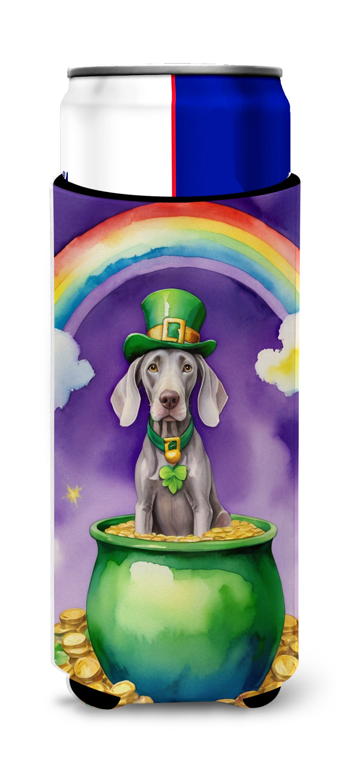 Buy this Weimaraner St Patrick's Day Hugger for Ultra Slim Cans