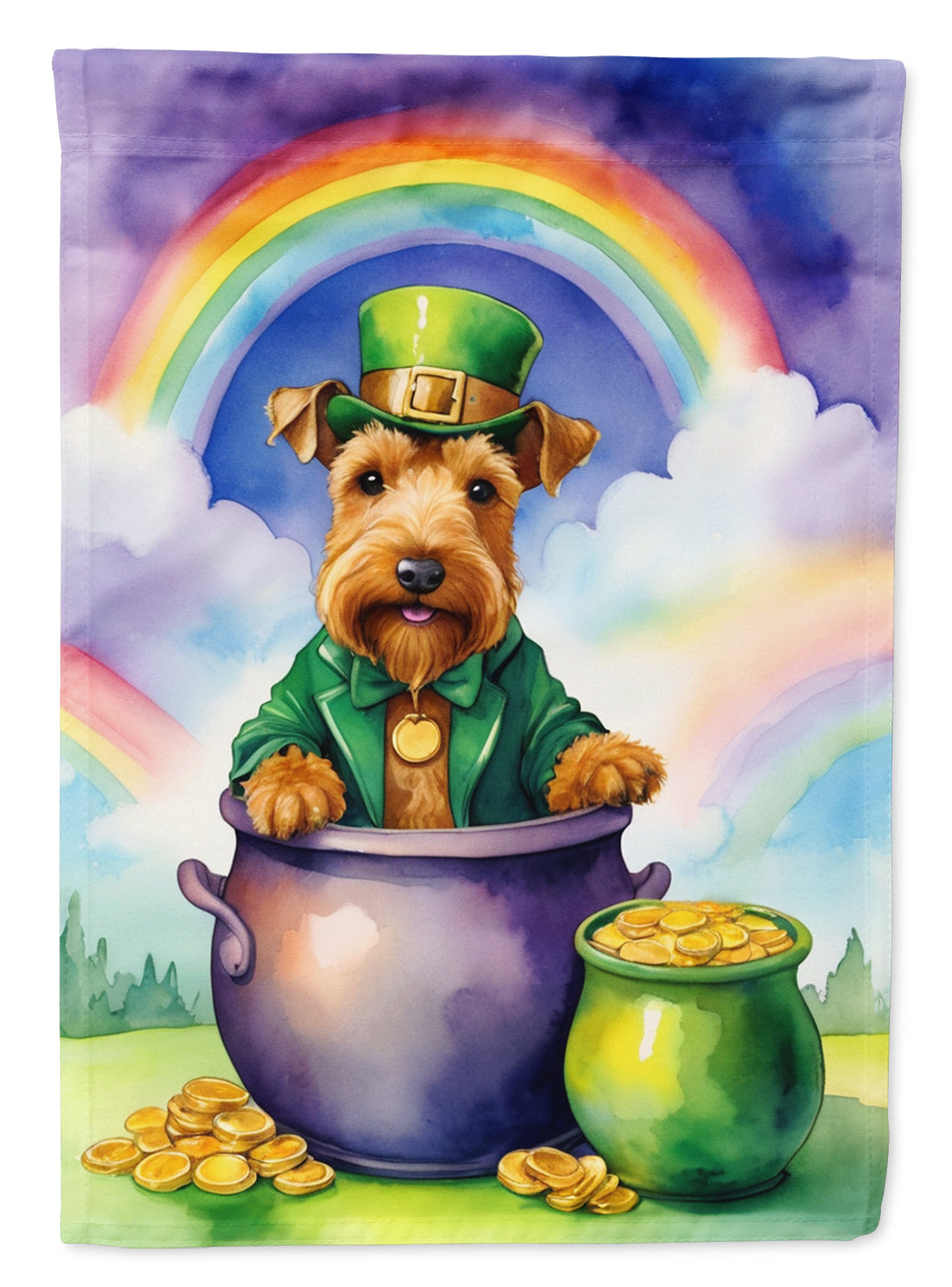 Buy this Welsh Terrier St Patrick's Day Garden Flag