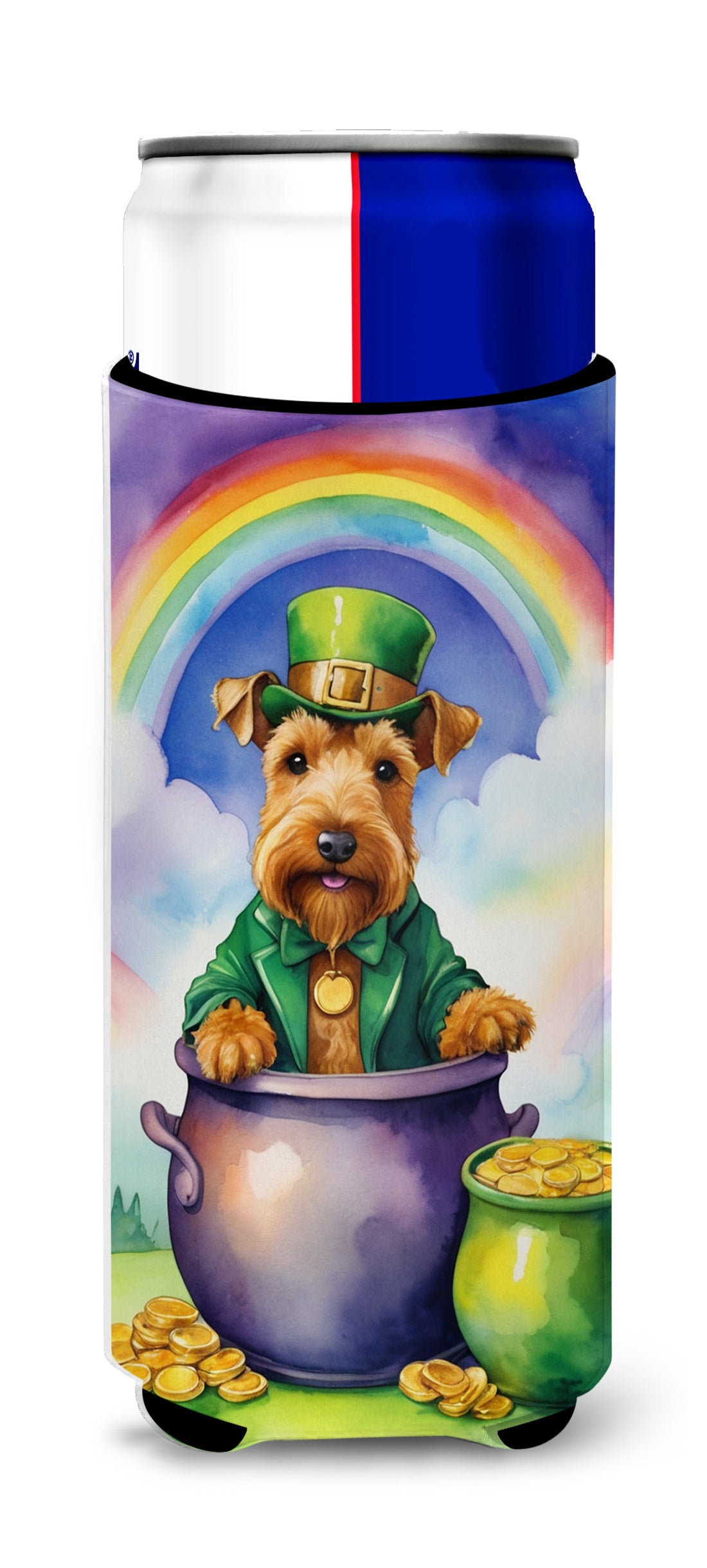 Buy this Welsh Terrier St Patrick's Day Hugger for Ultra Slim Cans