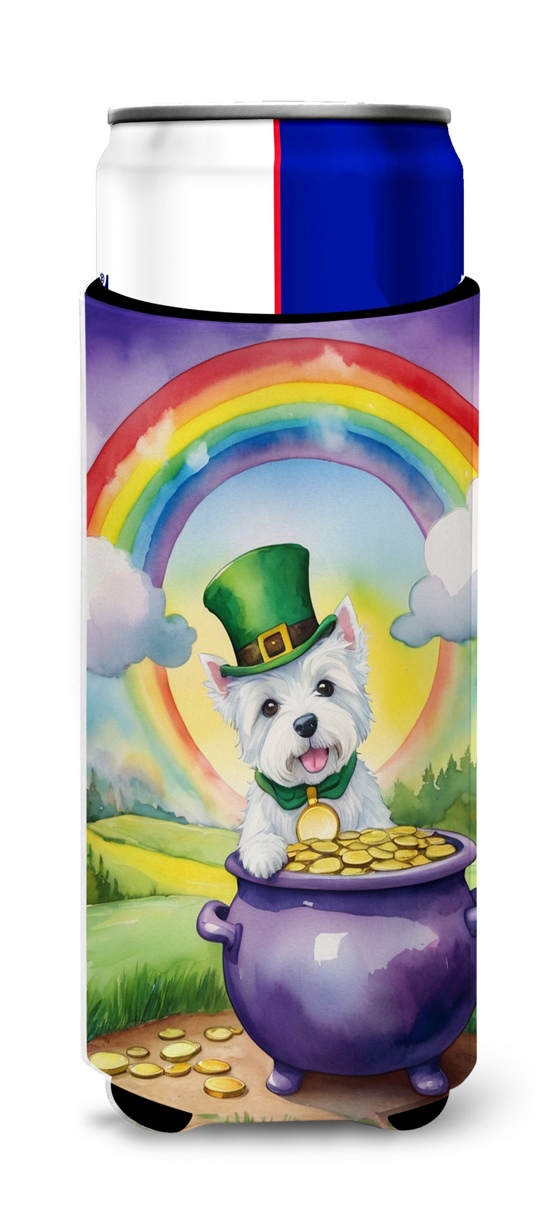 Buy this Westie St Patrick&#39;s Day Hugger for Ultra Slim Cans