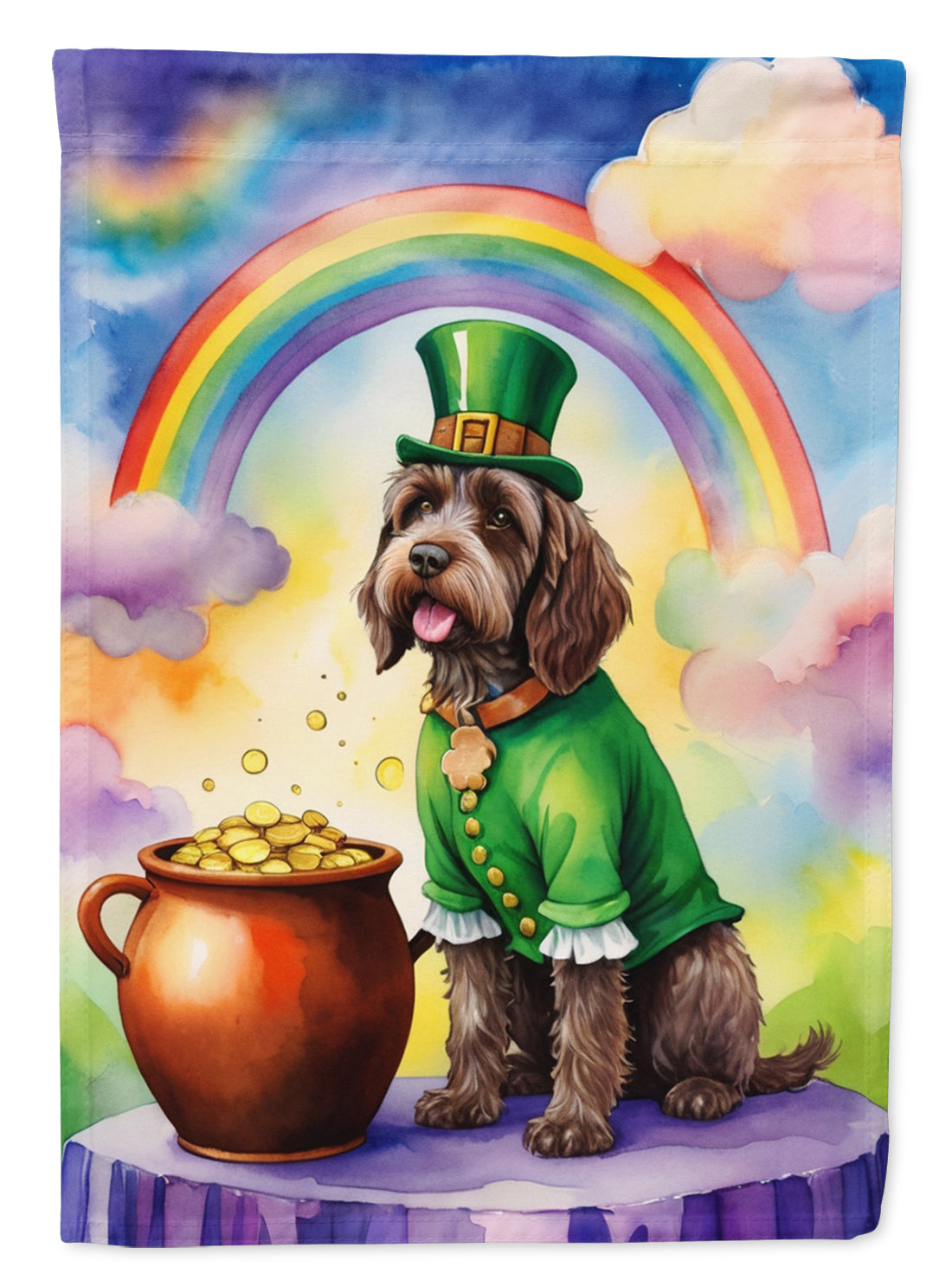 Buy this Wirehaired Pointing Griffon St Patrick's Day Garden Flag
