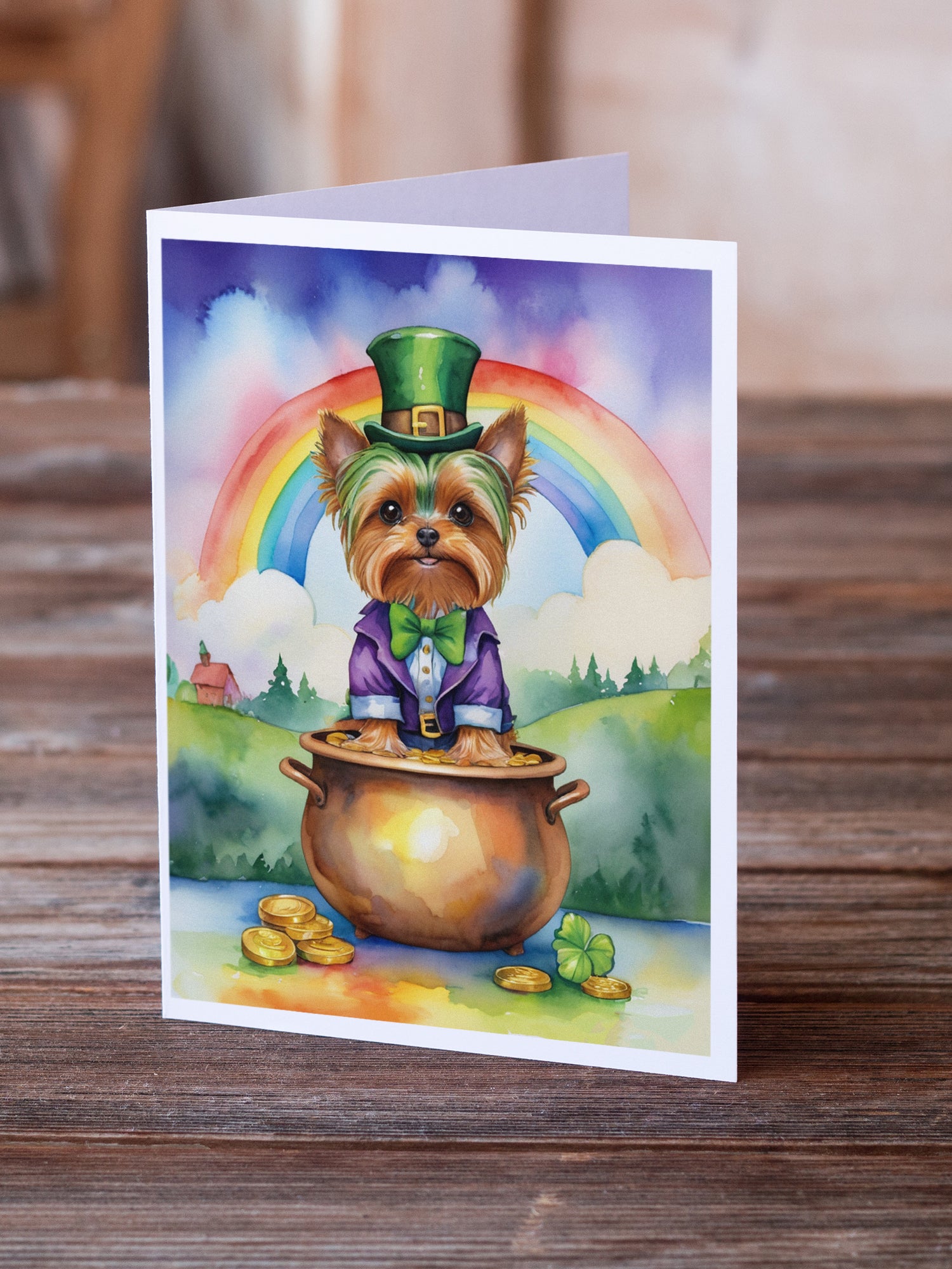 Buy this Yorkshire Terrier St Patrick's Day Greeting Cards Pack of 8