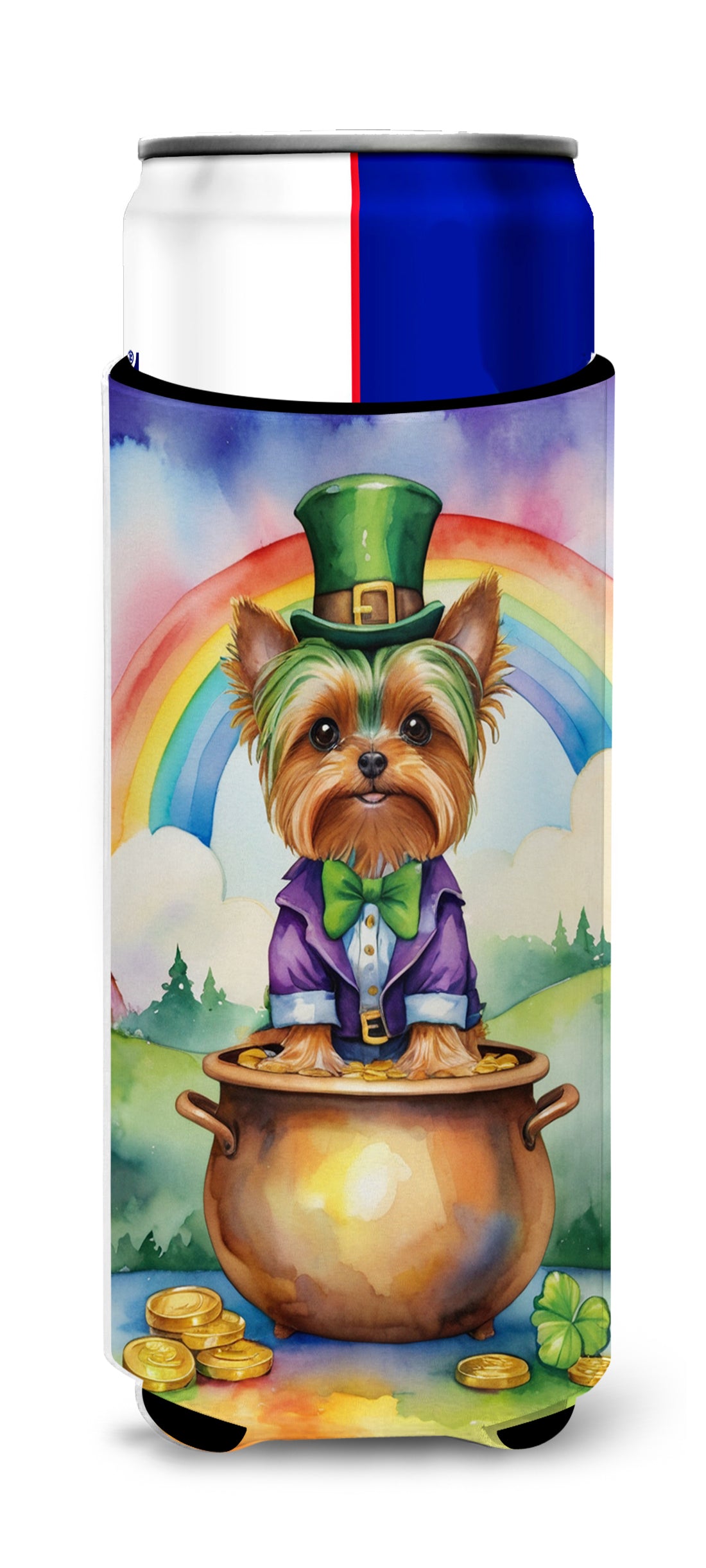 Buy this Yorkshire Terrier St Patrick's Day Hugger for Ultra Slim Cans