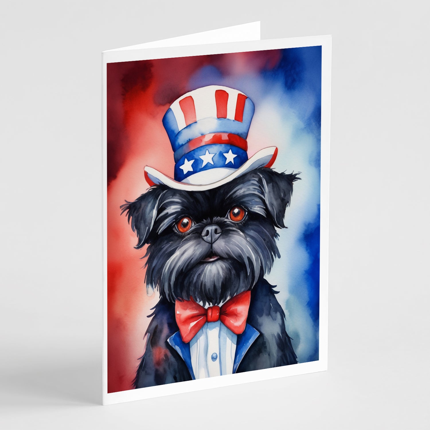 Buy this Affenpinscher Patriotic American Greeting Cards Pack of 8