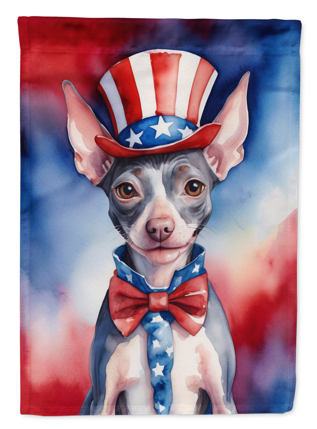 Buy this American Hairless Terrier Patriotic American House Flag