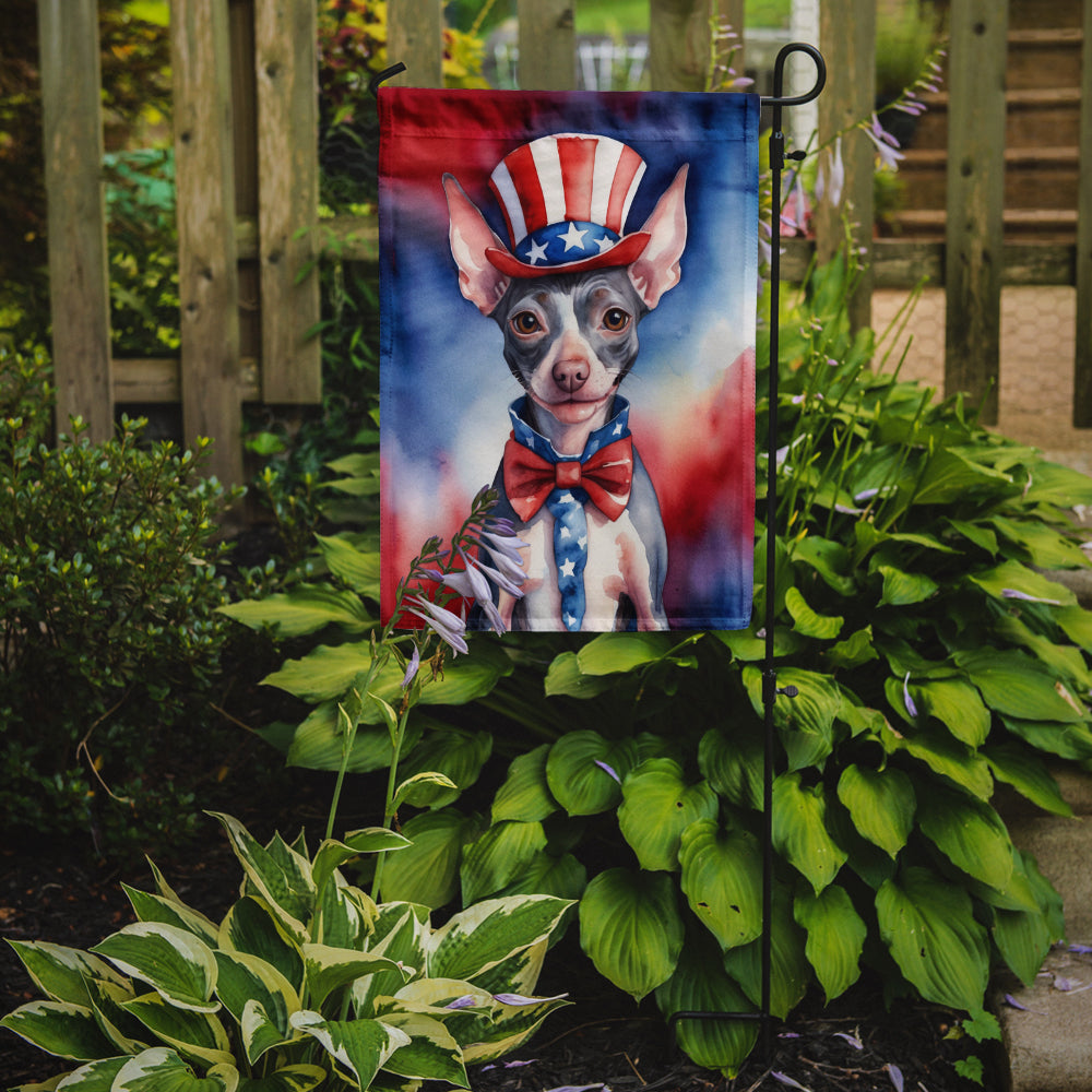 American Hairless Terrier Patriotic American Garden Flag