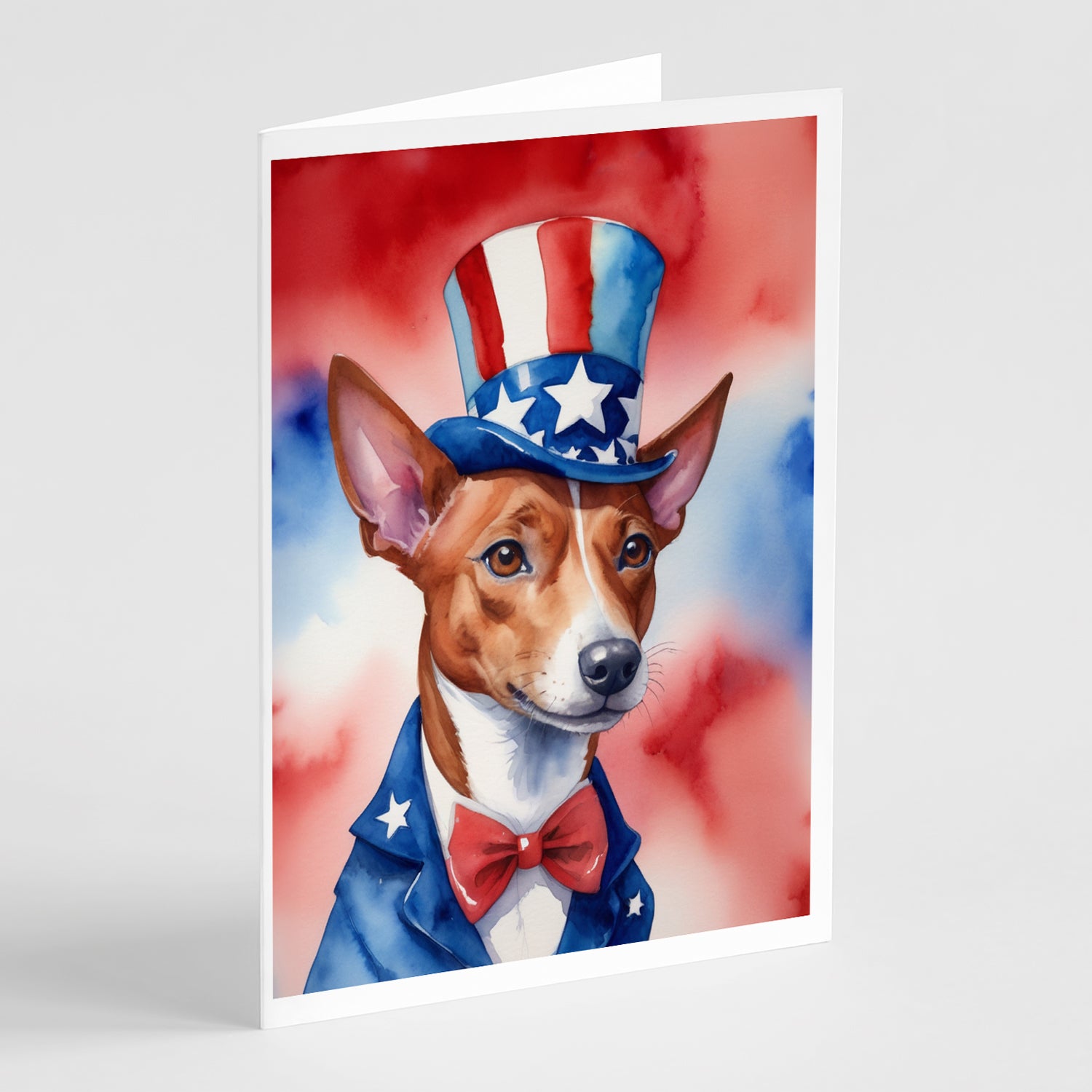 Buy this Basenji Patriotic American Greeting Cards Pack of 8