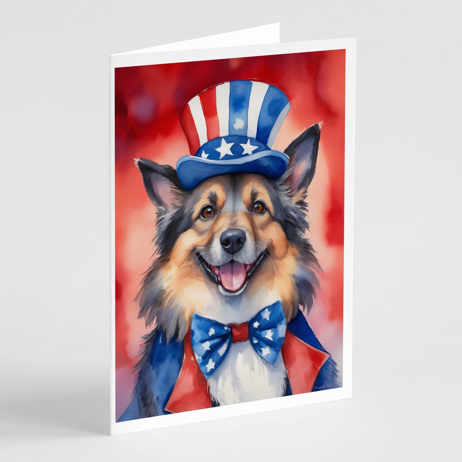 Buy this Belgian Tervuren Patriotic American Greeting Cards Pack of 8