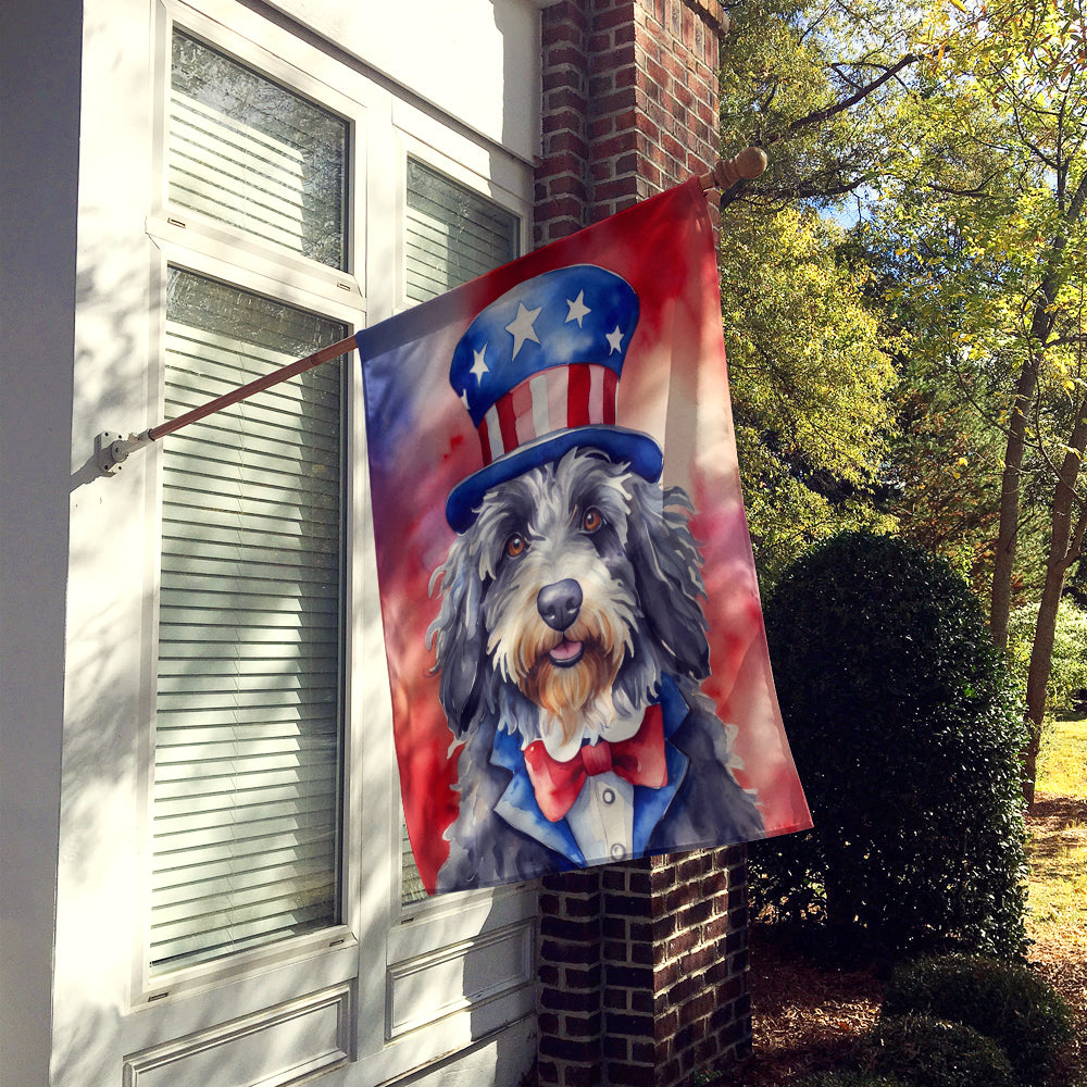 Bergamasco Sheepdog Patriotic American House Flag