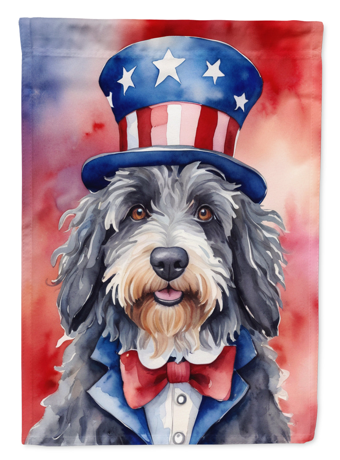 Buy this Bergamasco Sheepdog Patriotic American Garden Flag