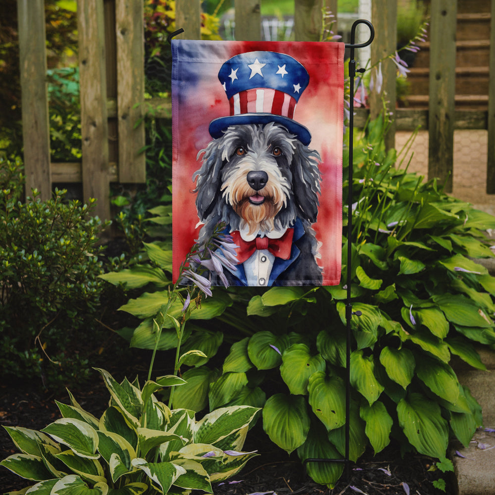 Bergamasco Sheepdog Patriotic American Garden Flag