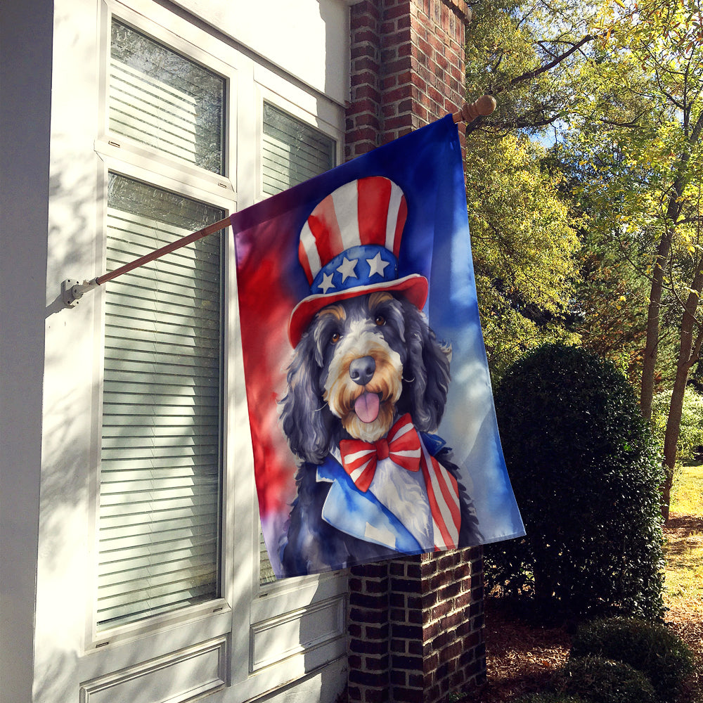 Buy this Bernedoodle Patriotic American House Flag