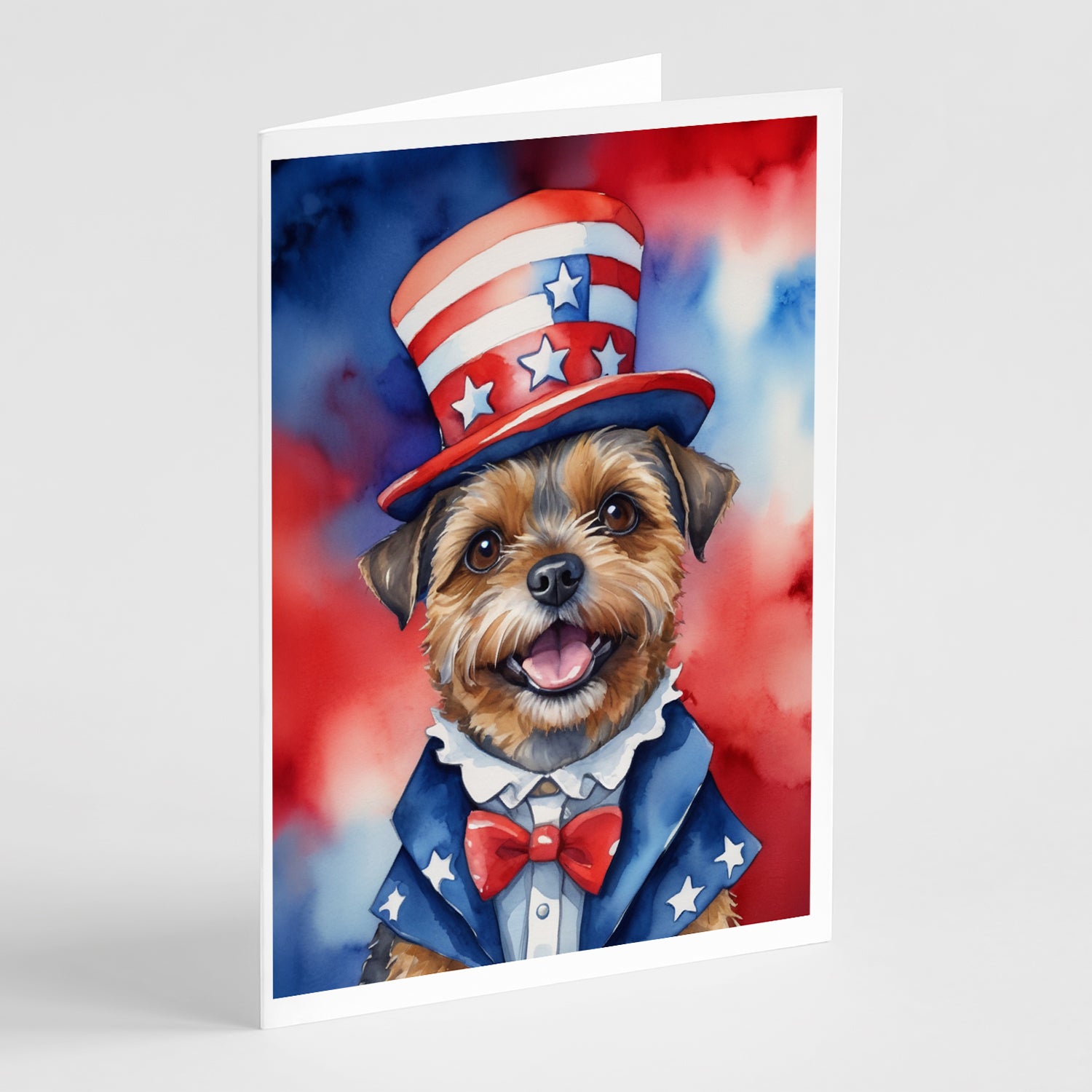 Buy this Border Terrier Patriotic American Greeting Cards Pack of 8
