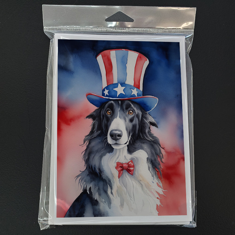 Borzoi Patriotic American Greeting Cards Pack of 8