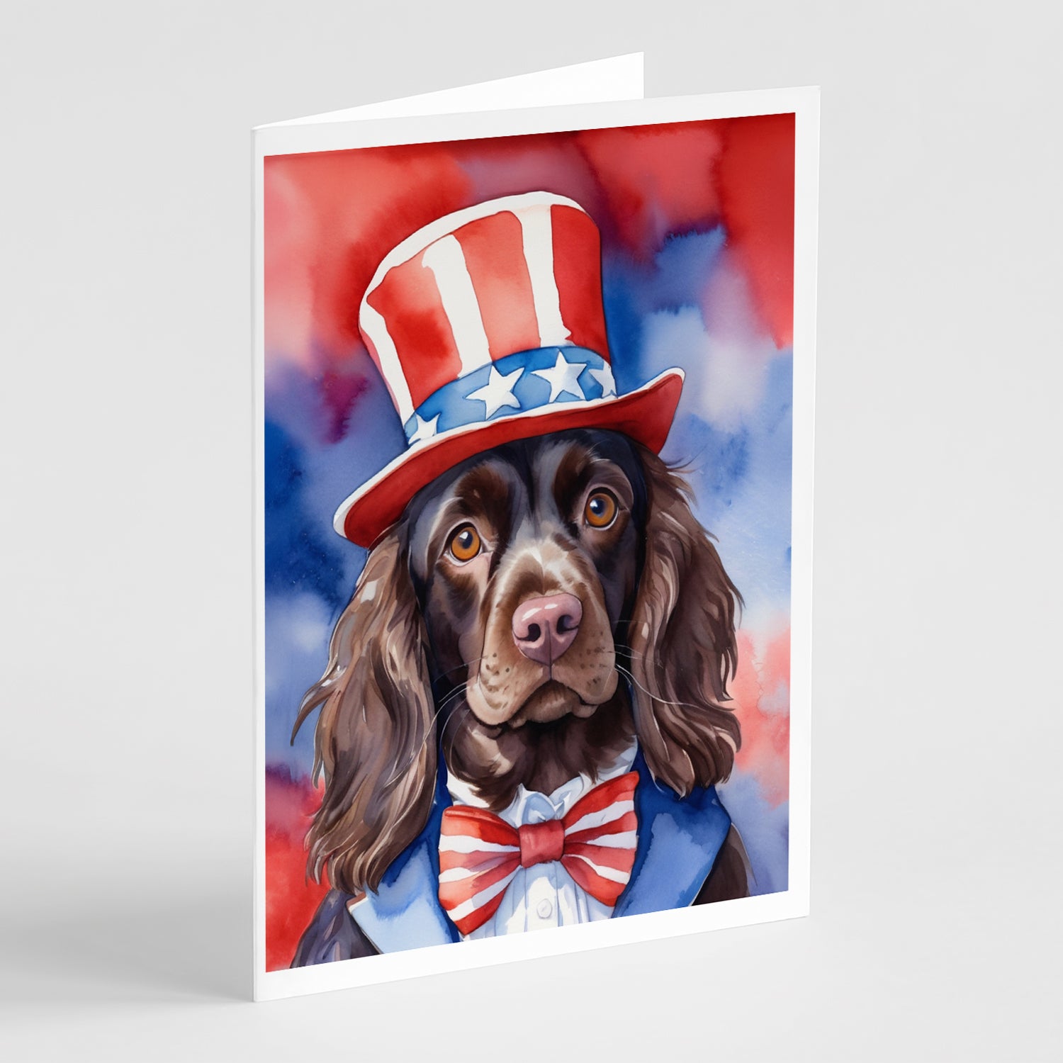 Buy this Boykin Spaniel Patriotic American Greeting Cards Pack of 8