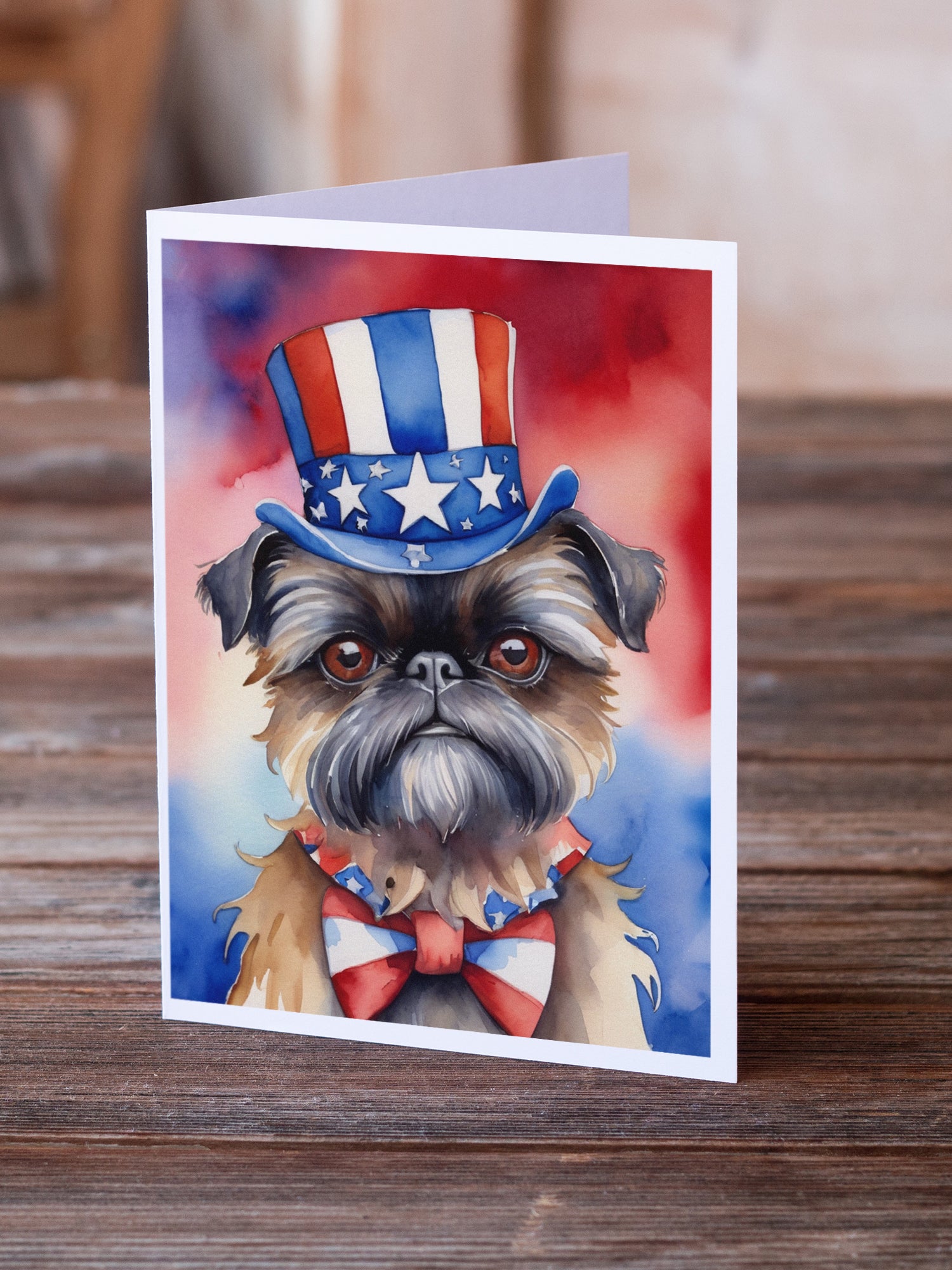 Buy this Brussels Griffon Patriotic American Greeting Cards Pack of 8