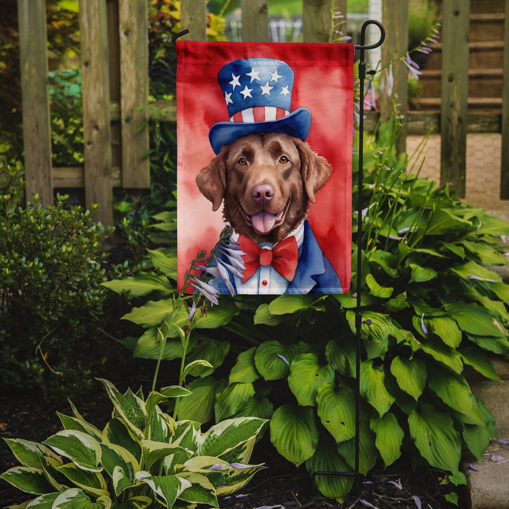 Buy this Chesapeake Bay Retriever Patriotic American Garden Flag