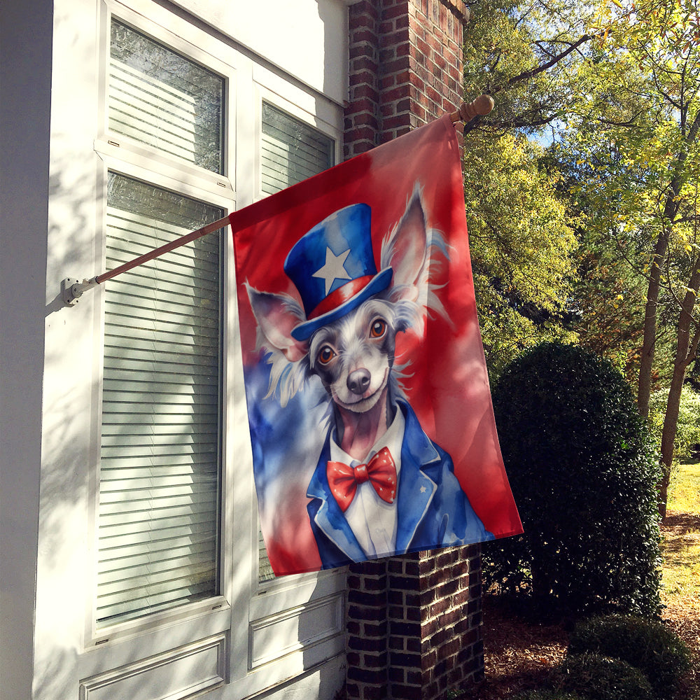 Buy this Chinese Crested Patriotic American House Flag