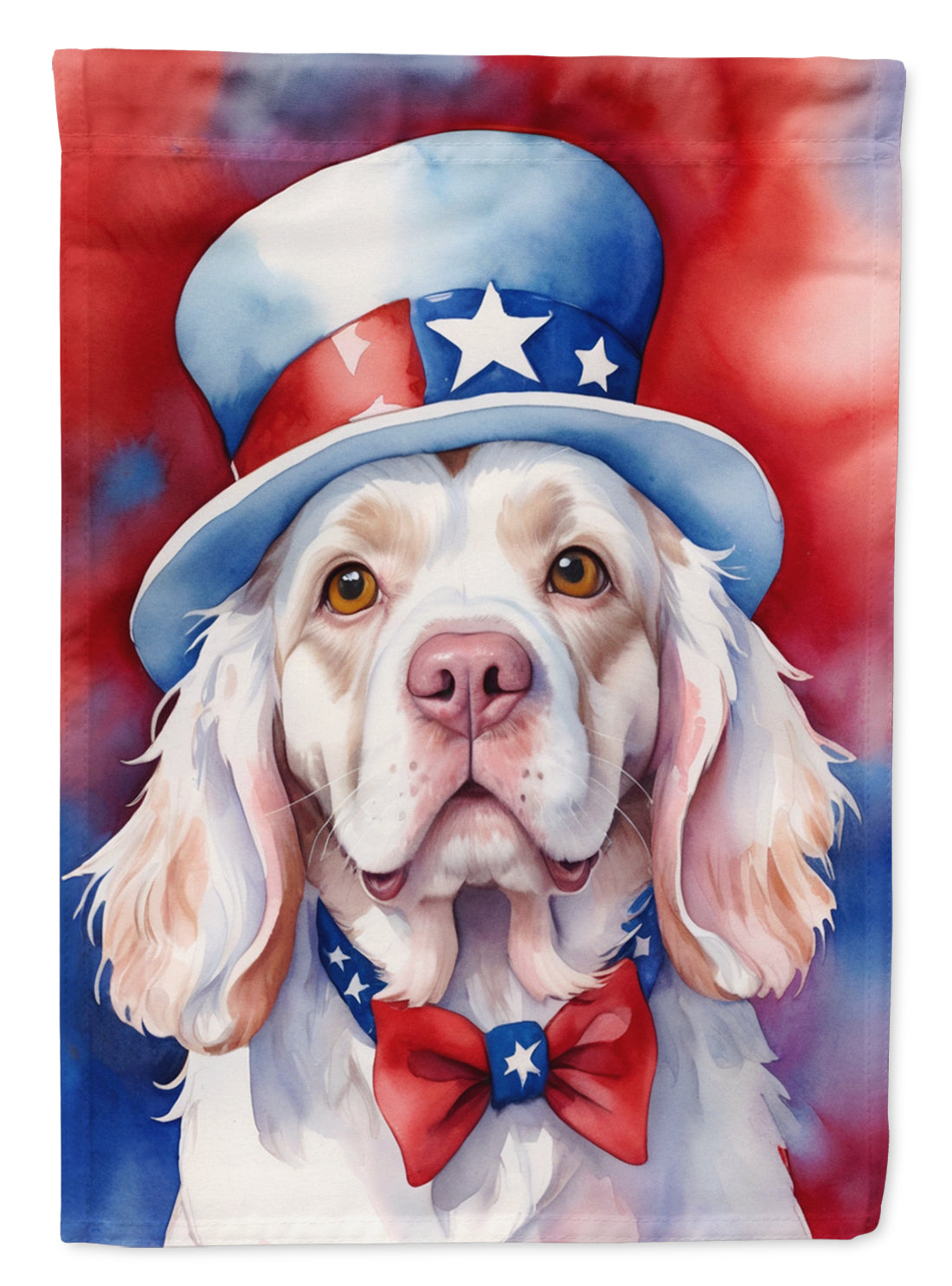 Buy this Clumber Spaniel Patriotic American House Flag