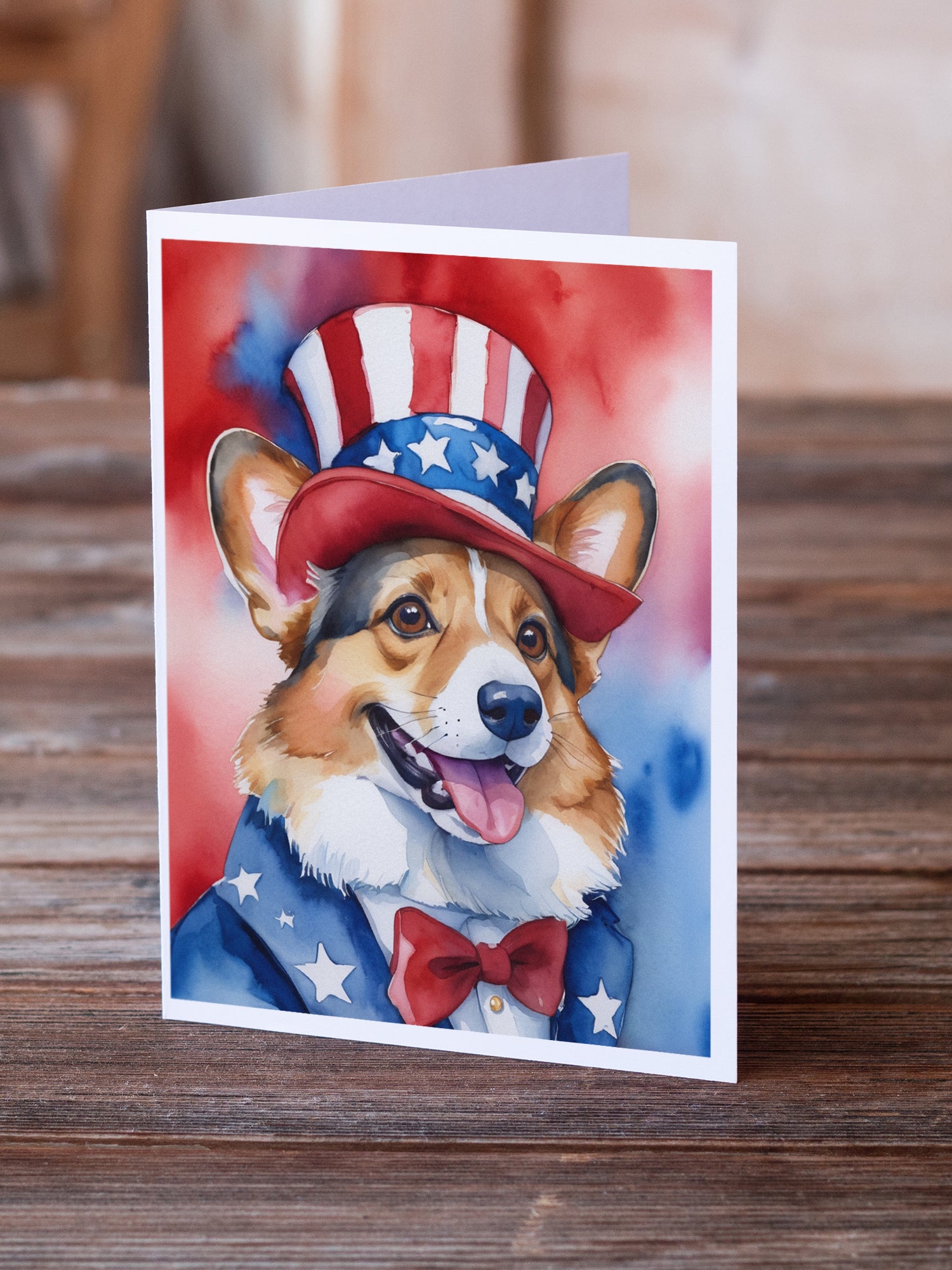 Buy this Corgi Patriotic American Greeting Cards Pack of 8