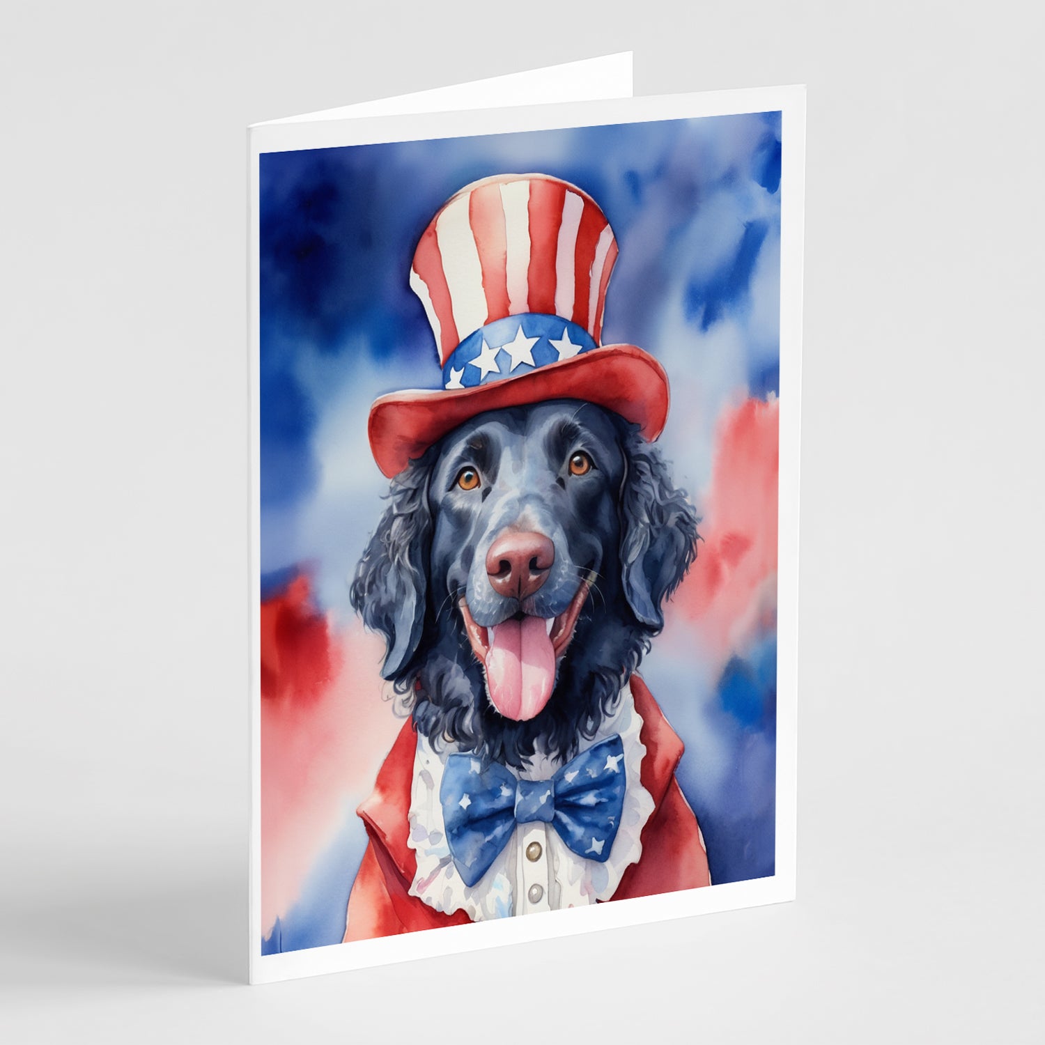 Buy this Curly-Coated Retriever Patriotic American Greeting Cards Pack of 8