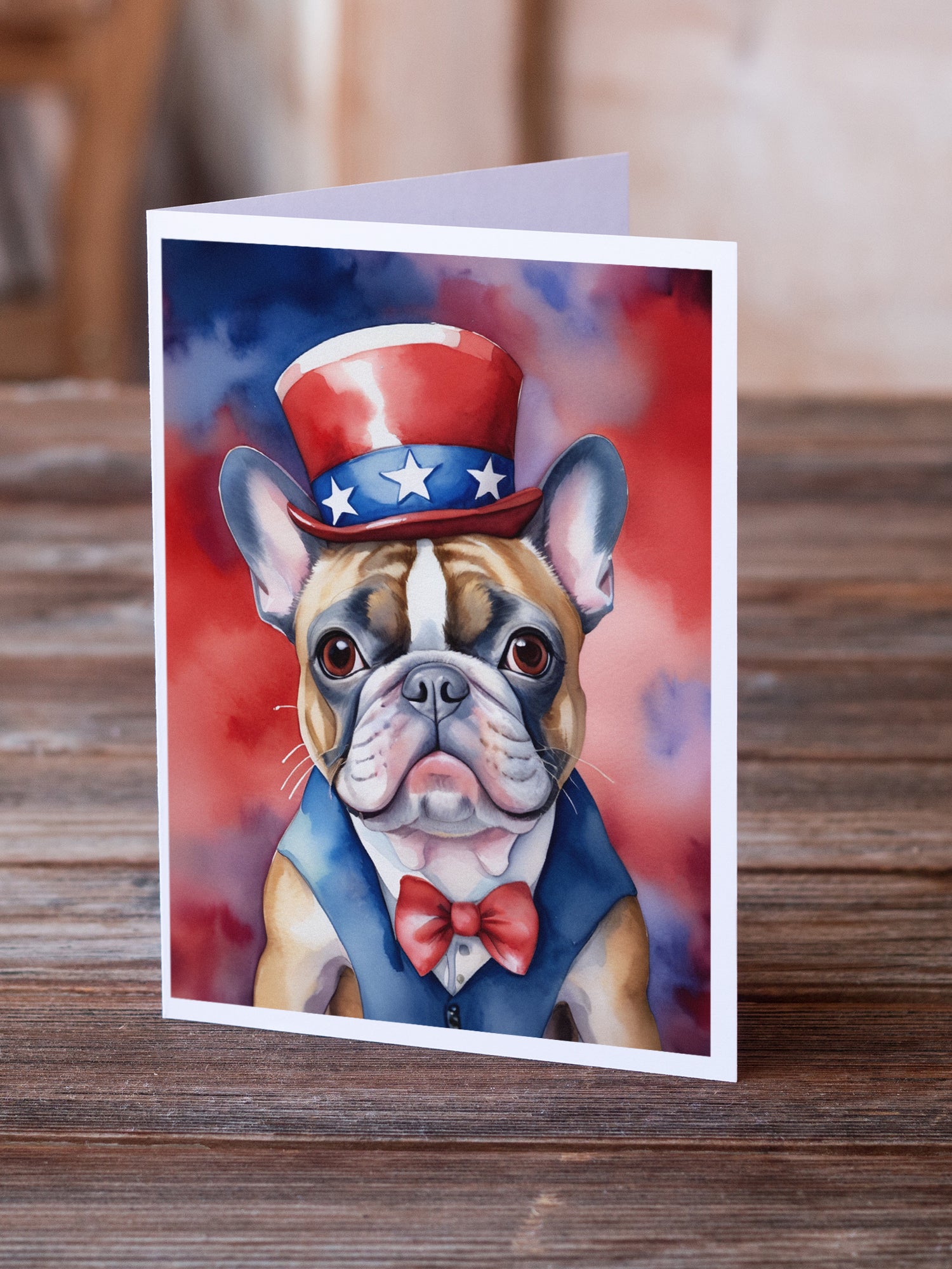 Buy this French Bulldog Patriotic American Greeting Cards Pack of 8