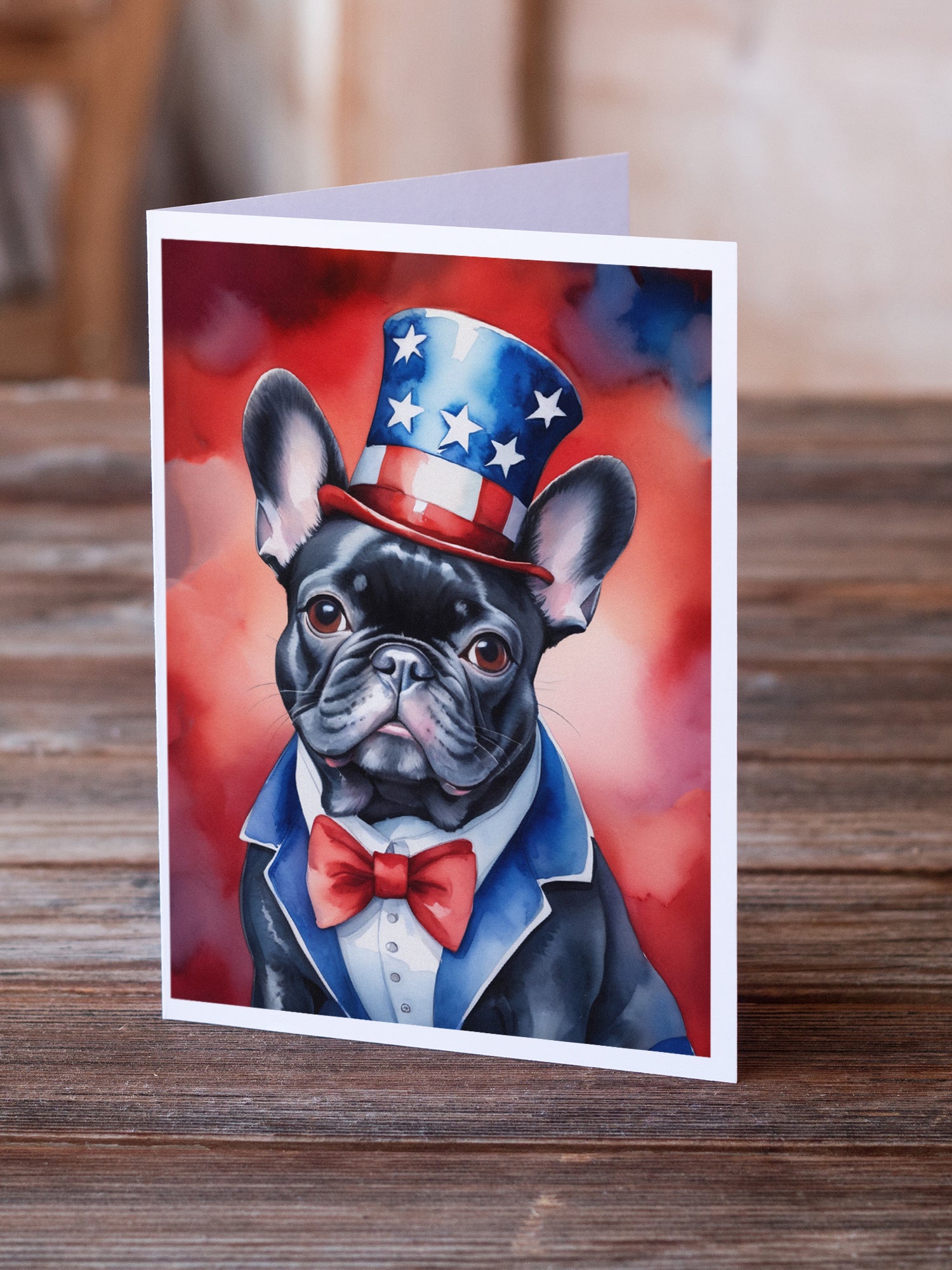 Buy this French Bulldog Patriotic American Greeting Cards Pack of 8