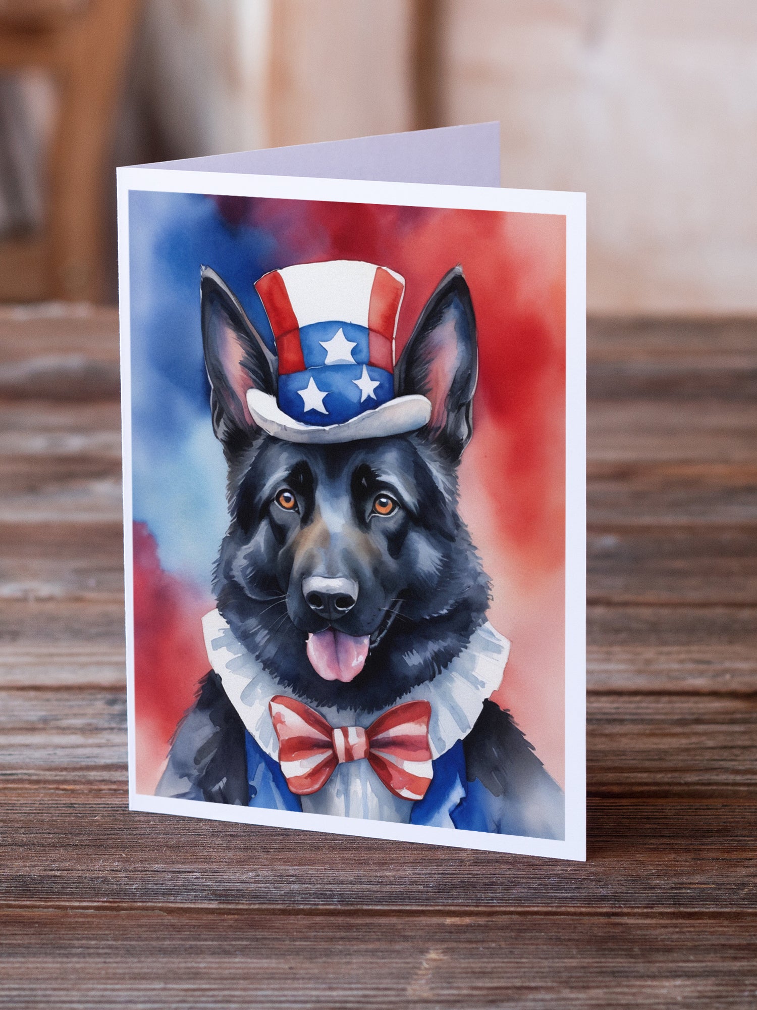Buy this German Shepherd Patriotic American Greeting Cards Pack of 8