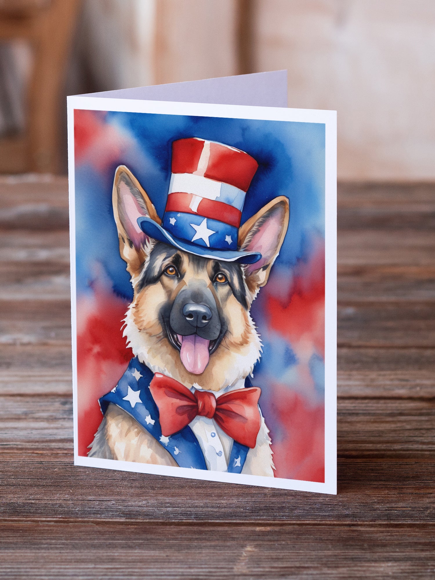 Buy this German Shepherd Patriotic American Greeting Cards Pack of 8