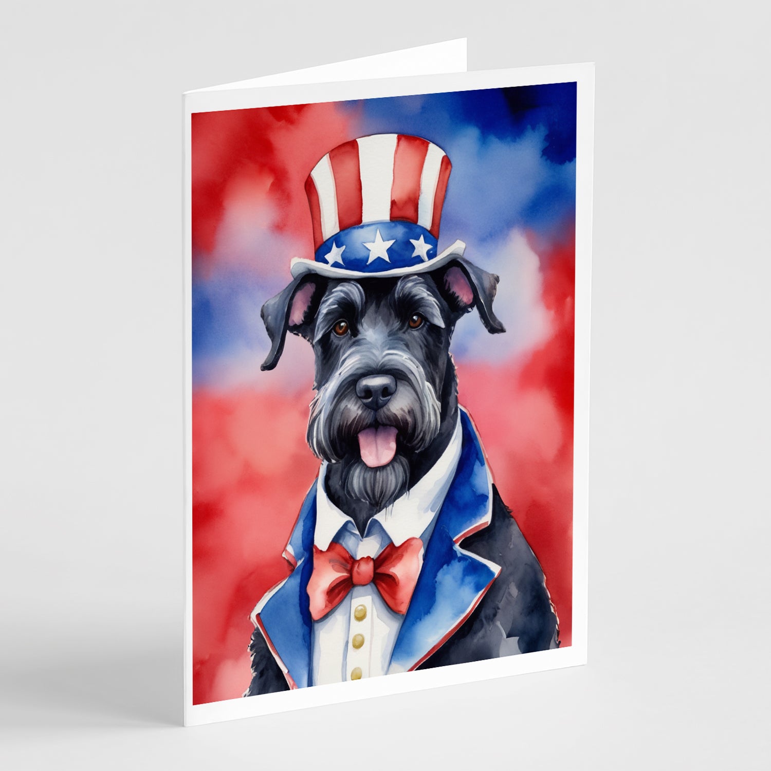 Buy this Giant Schnauzer Patriotic American Greeting Cards Pack of 8