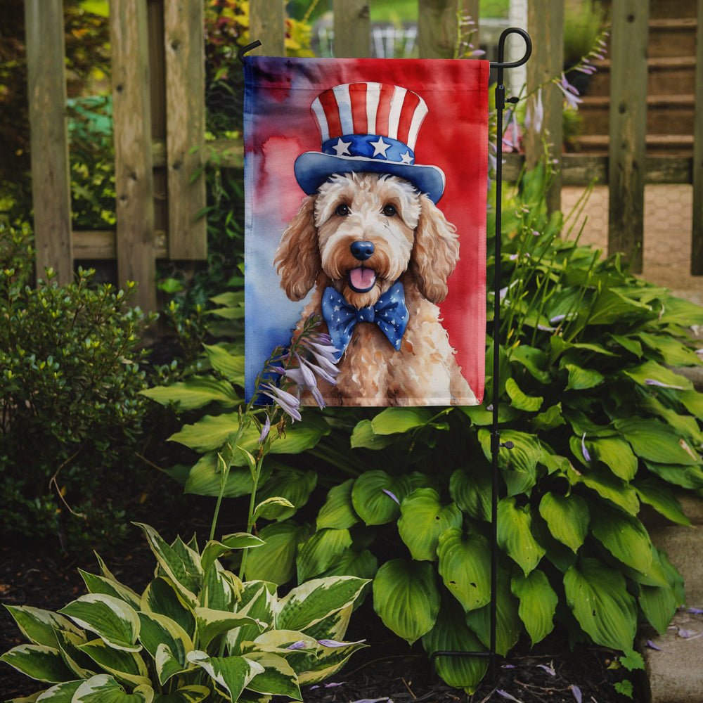 Buy this Goldendoodle Patriotic American Garden Flag
