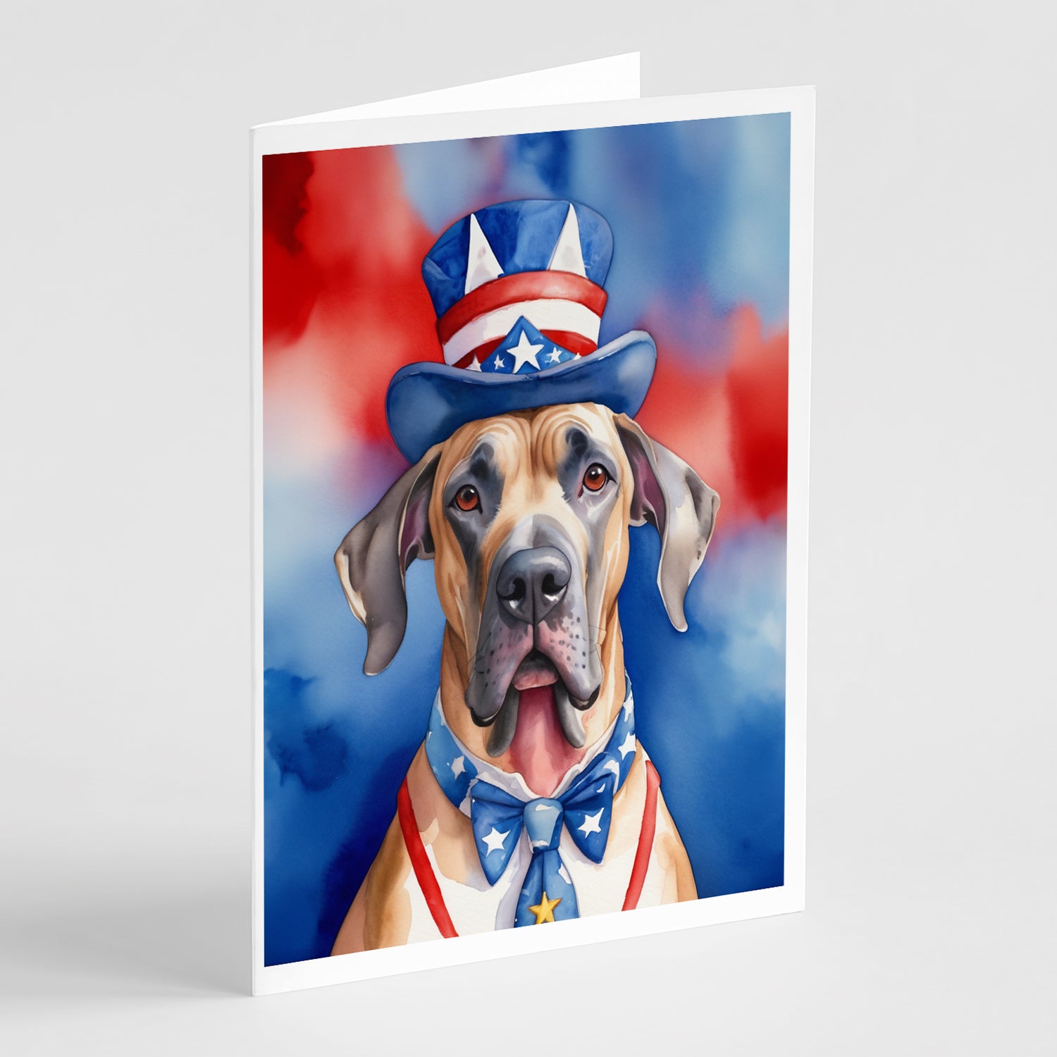 Buy this Great Dane Patriotic American Greeting Cards Pack of 8