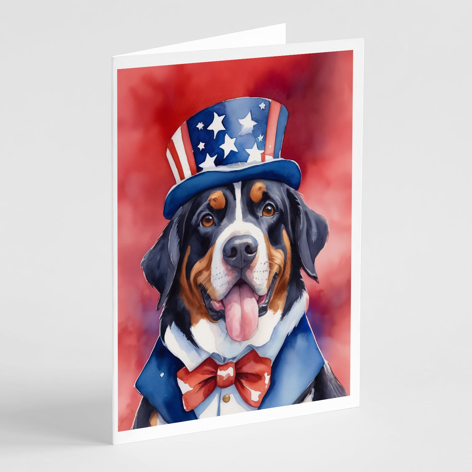 Buy this Greater Swiss Mountain Dog Patriotic American Greeting Cards Pack of 8