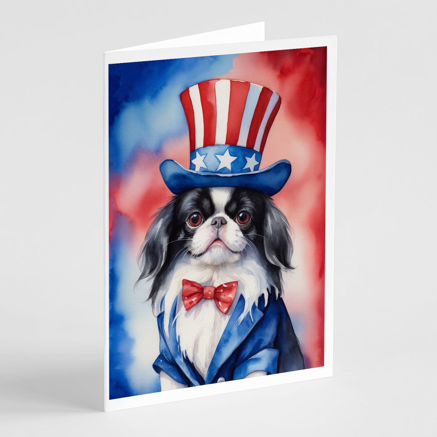 Buy this Japanese Chin Patriotic American Greeting Cards Pack of 8