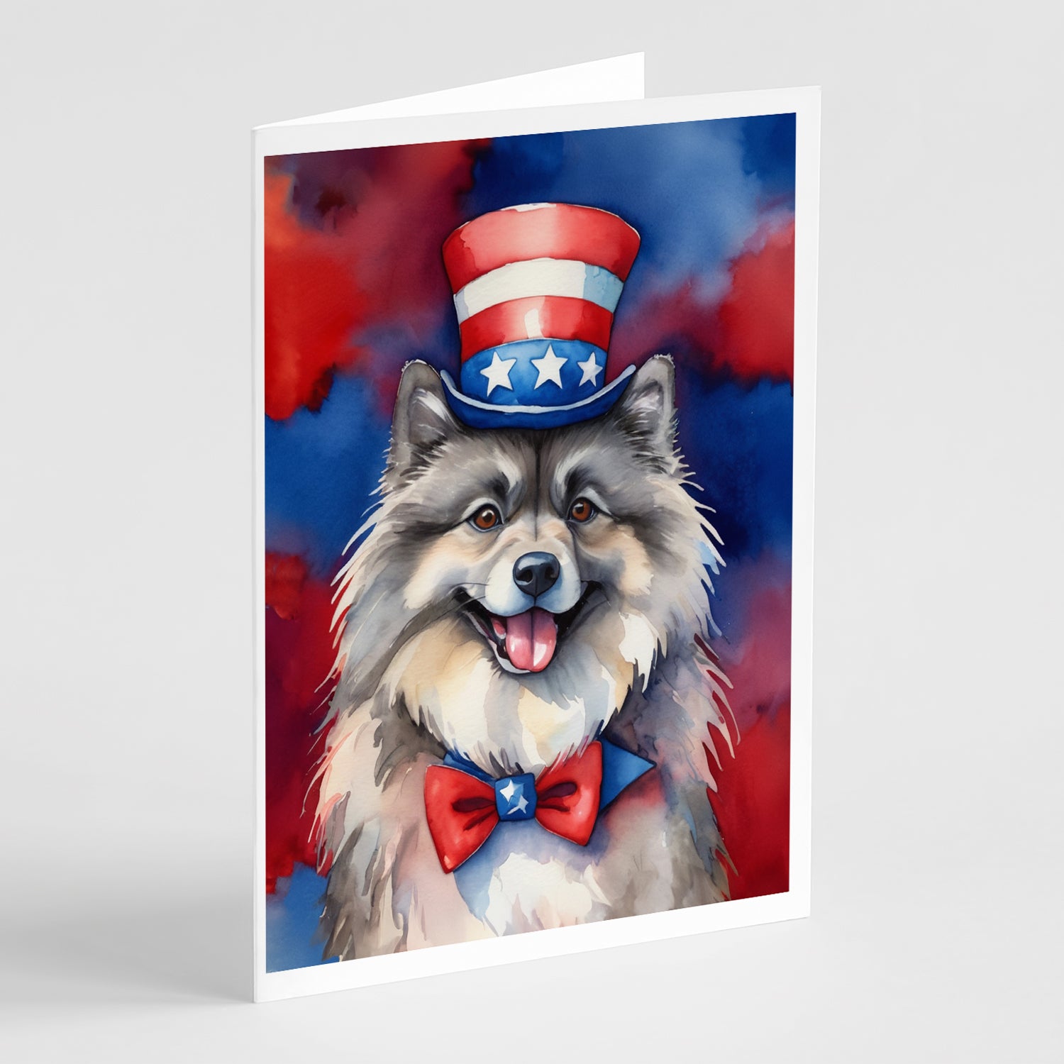 Buy this Keeshond Patriotic American Greeting Cards Pack of 8